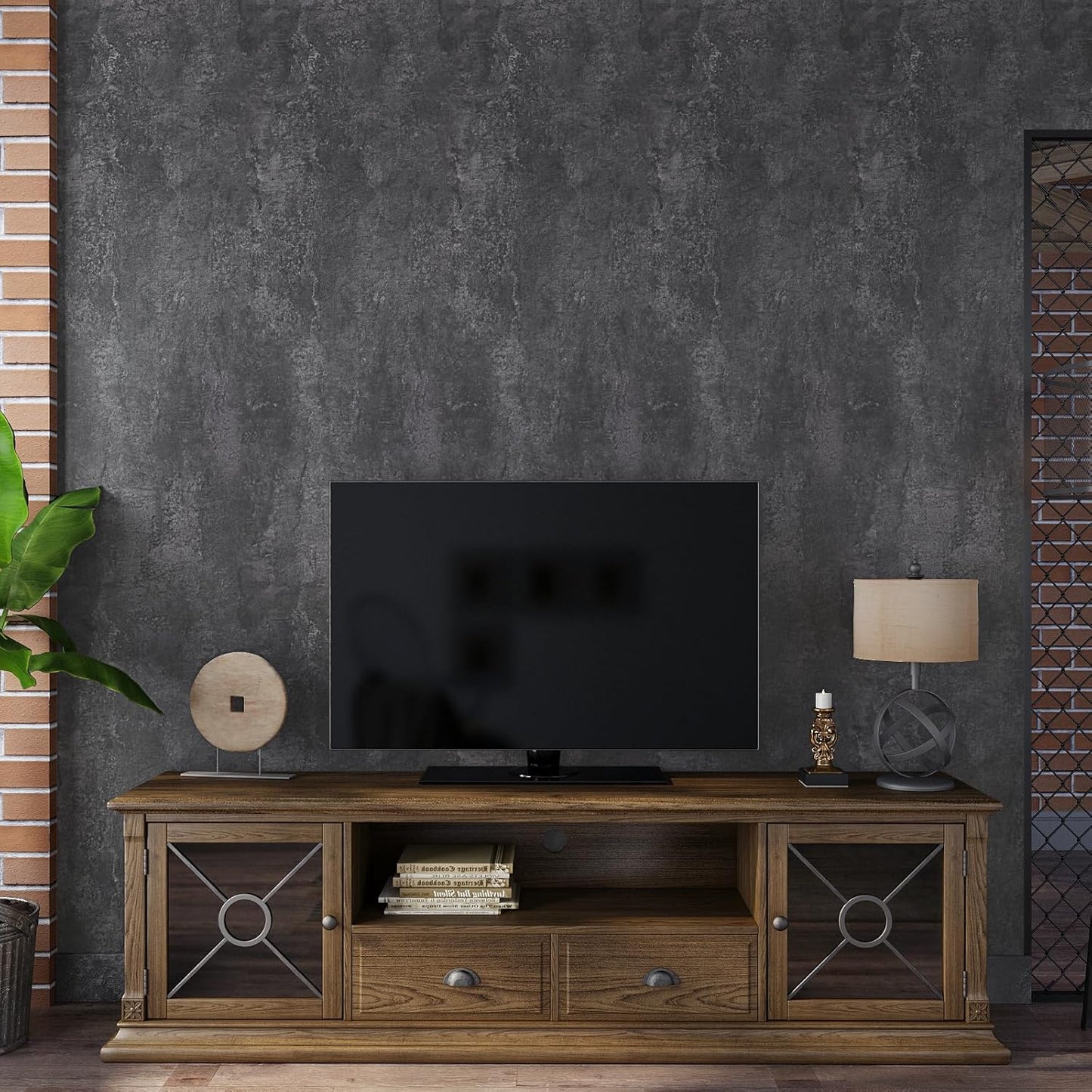 VaryPaper Dark Grey Concrete Wallpaper