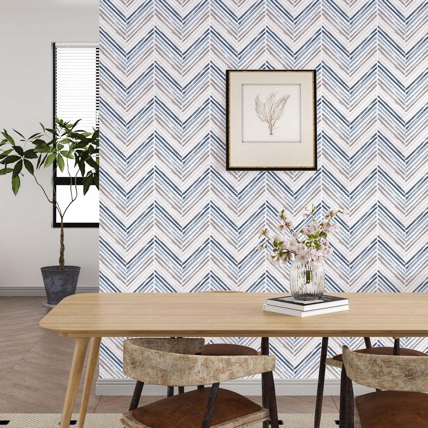 VaryPaper Watercolor Herringbone Geometric Wallpaper