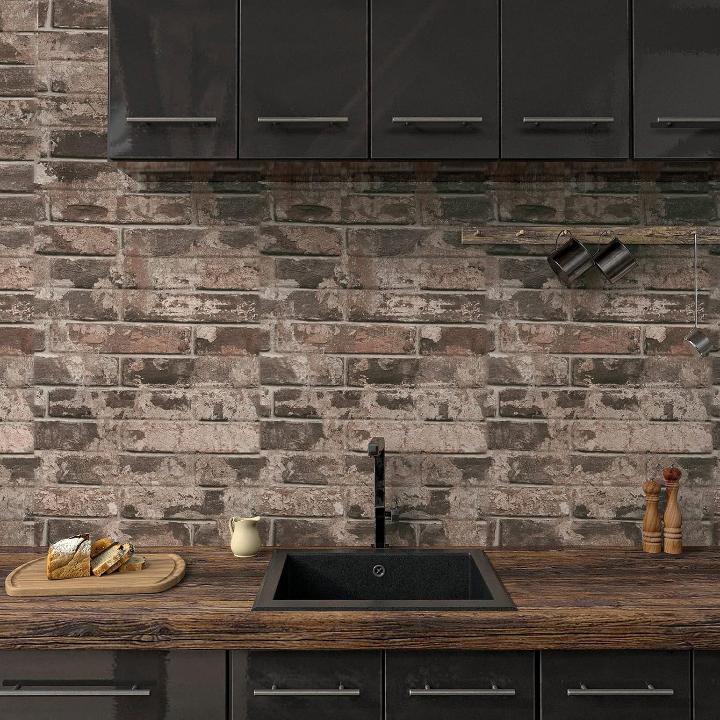 VaryPaper Vintage Brown Brick Wallpaper