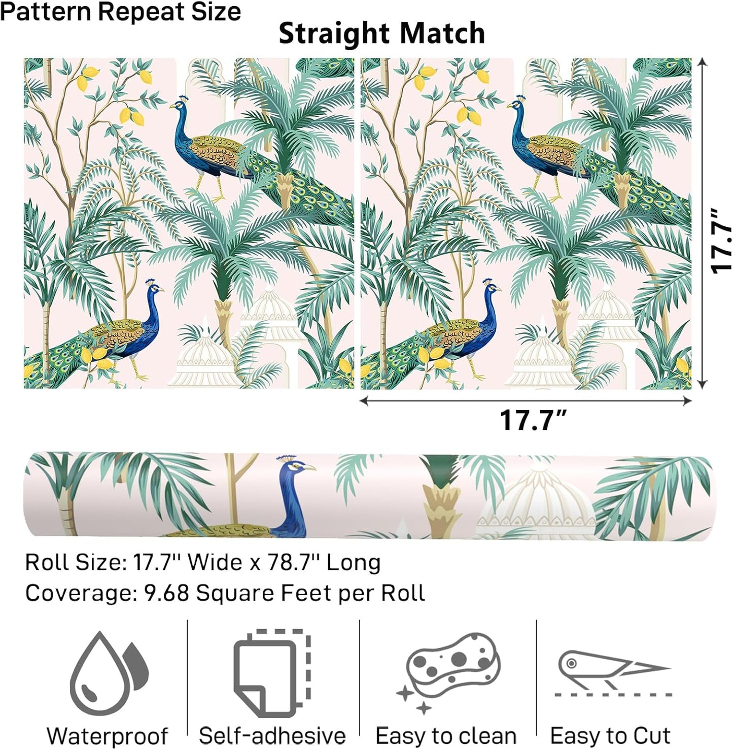 VaryPaper Chinoiserie Palace Peacock Wallpaper