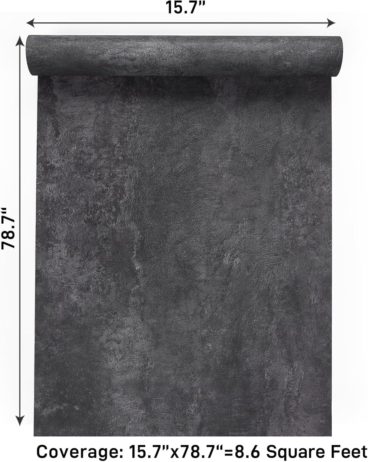 VaryPaper Dark Grey Concrete Wallpaper