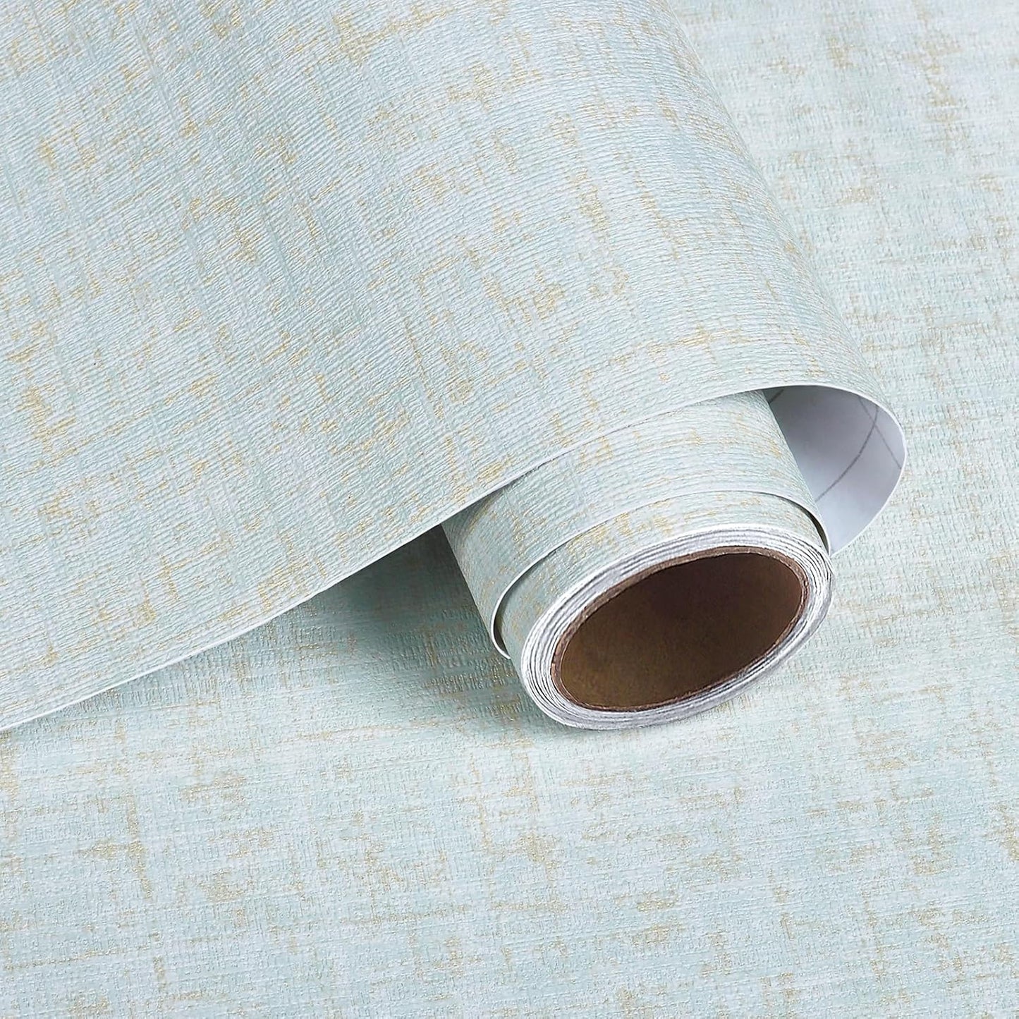 VaryPaper Gold Blue Linen Grasscloth Wallpaper