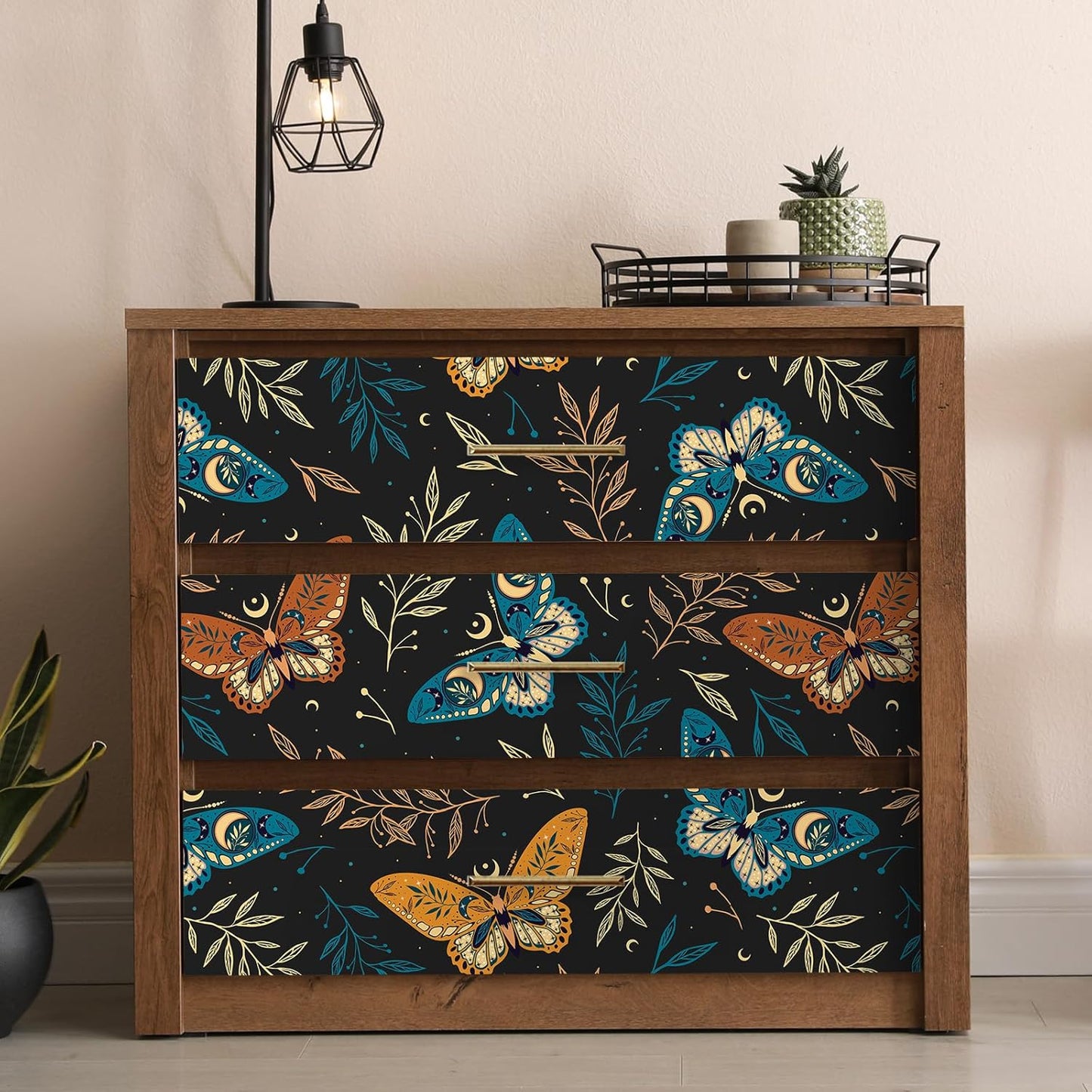 VaryPaper Whimsical Dark Floral Butterfly Wallpaper