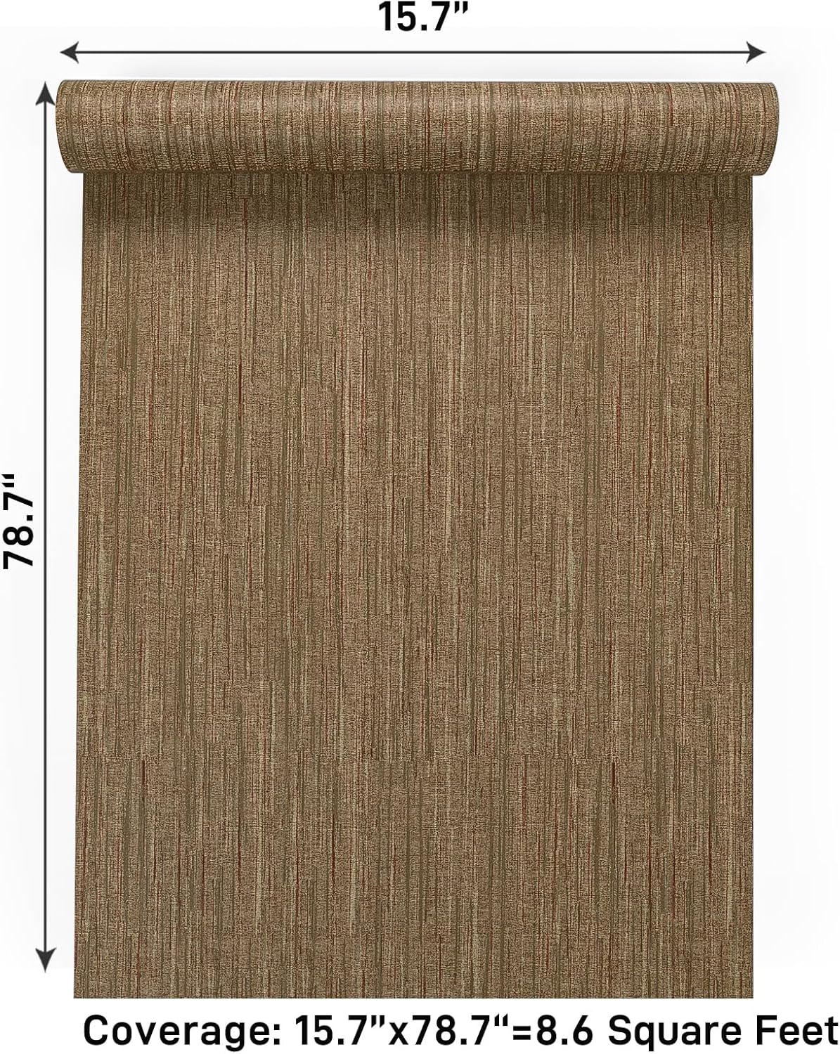 VaryPaper Bronze Brown Grasscloth Wallpaper