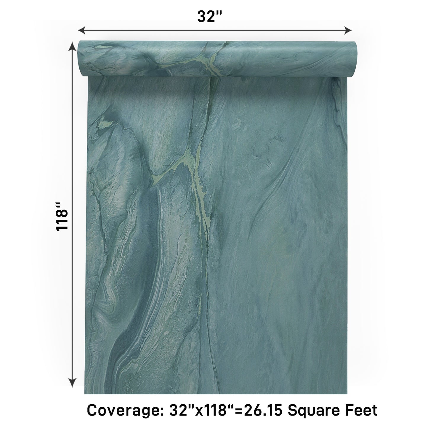 VaryPaper Teal Blue Marble Contact Paper