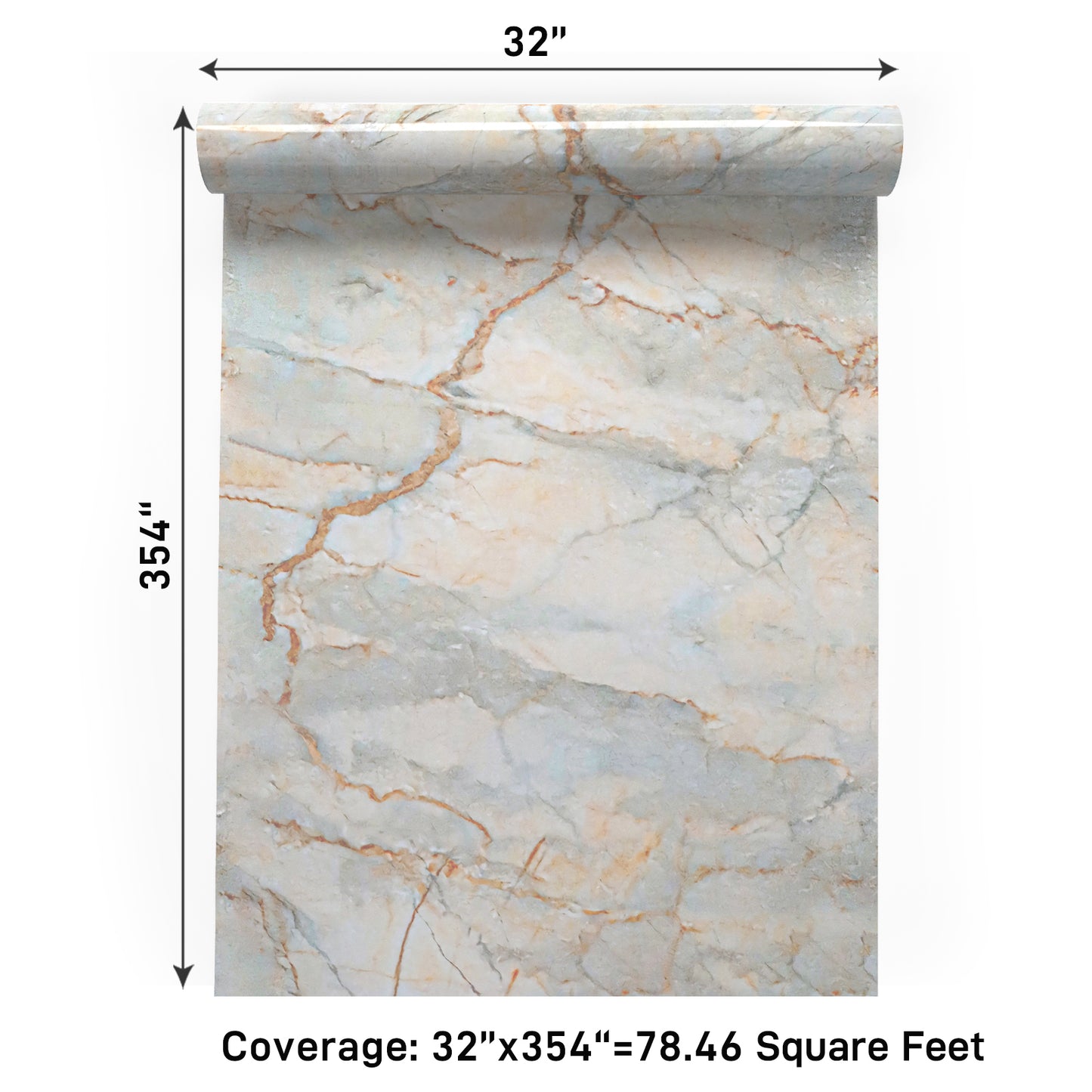 VaryPaper Glossy Grey Beige Marble Contact Paper