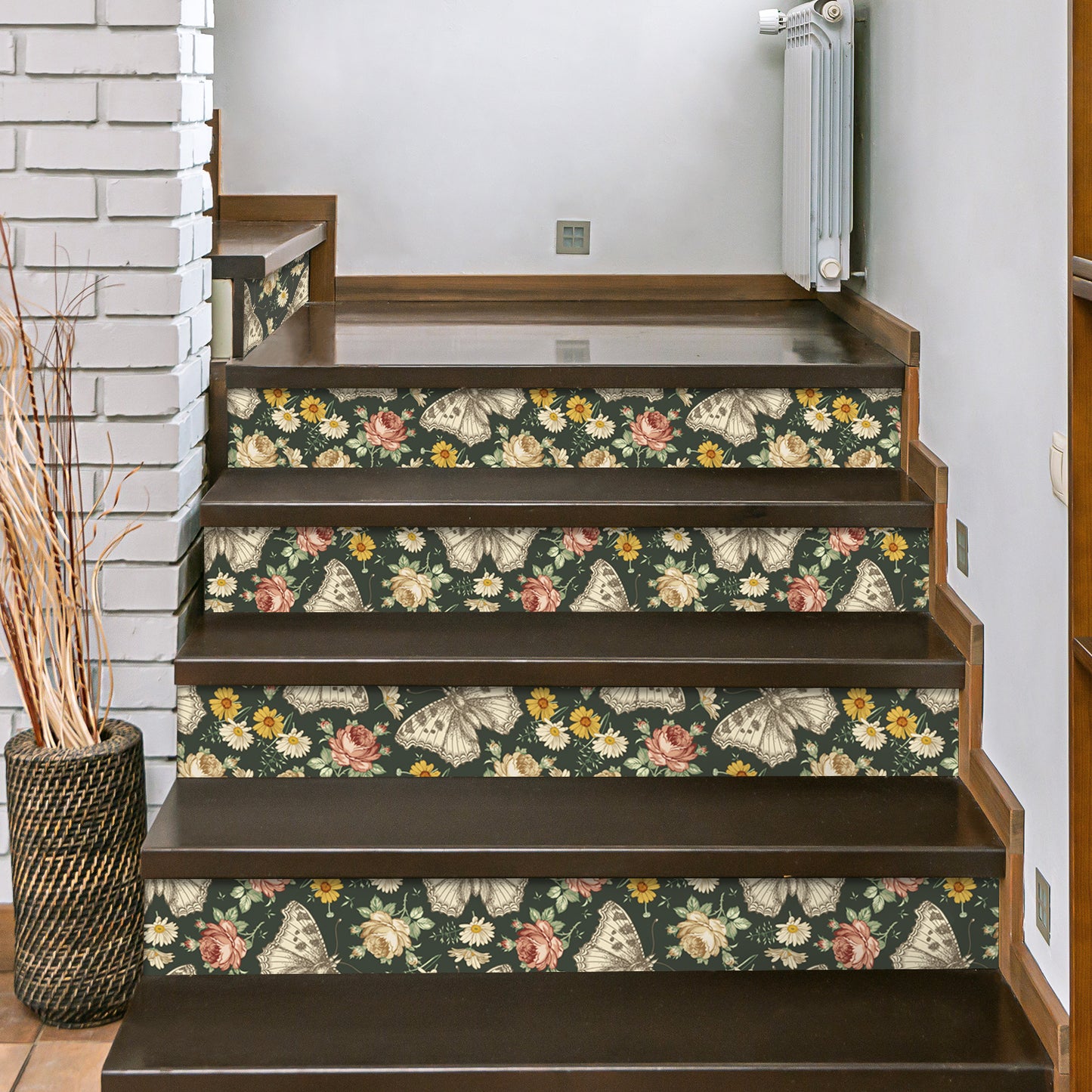 VaryPaper Dark Daisy Butterfly Peony FLoral Wallpaper