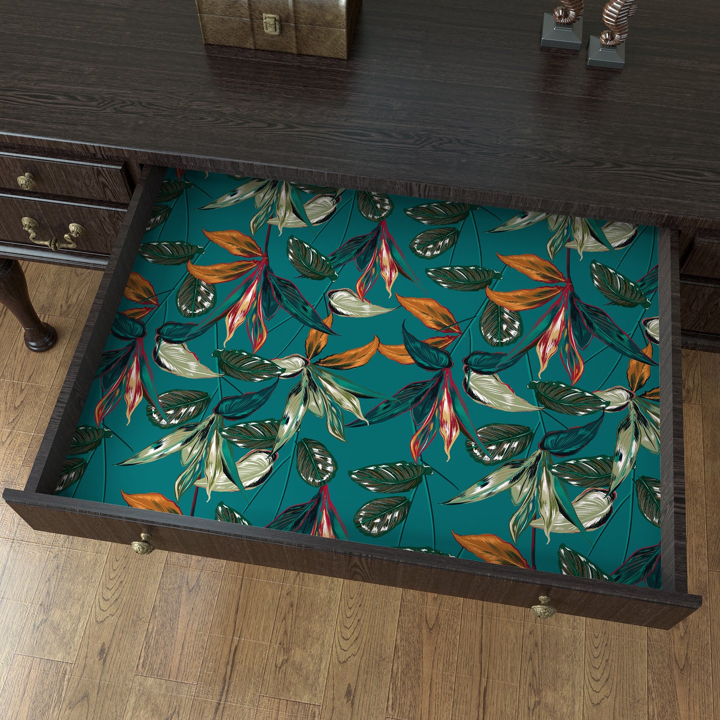 VaryPaper Exotic Teal Blue Leaf Tropical Wallpaper