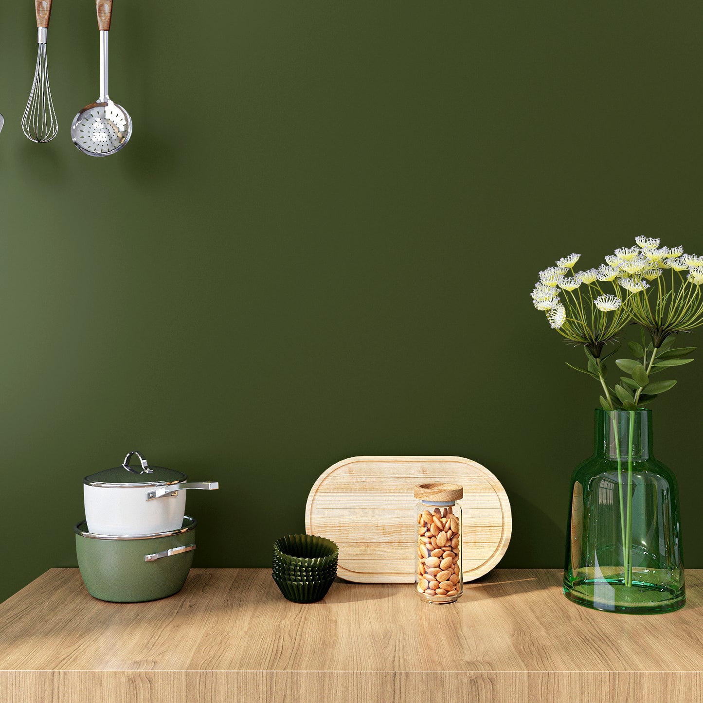 VaryPaper Thick Olive Green Peel and Stick Wallpaper