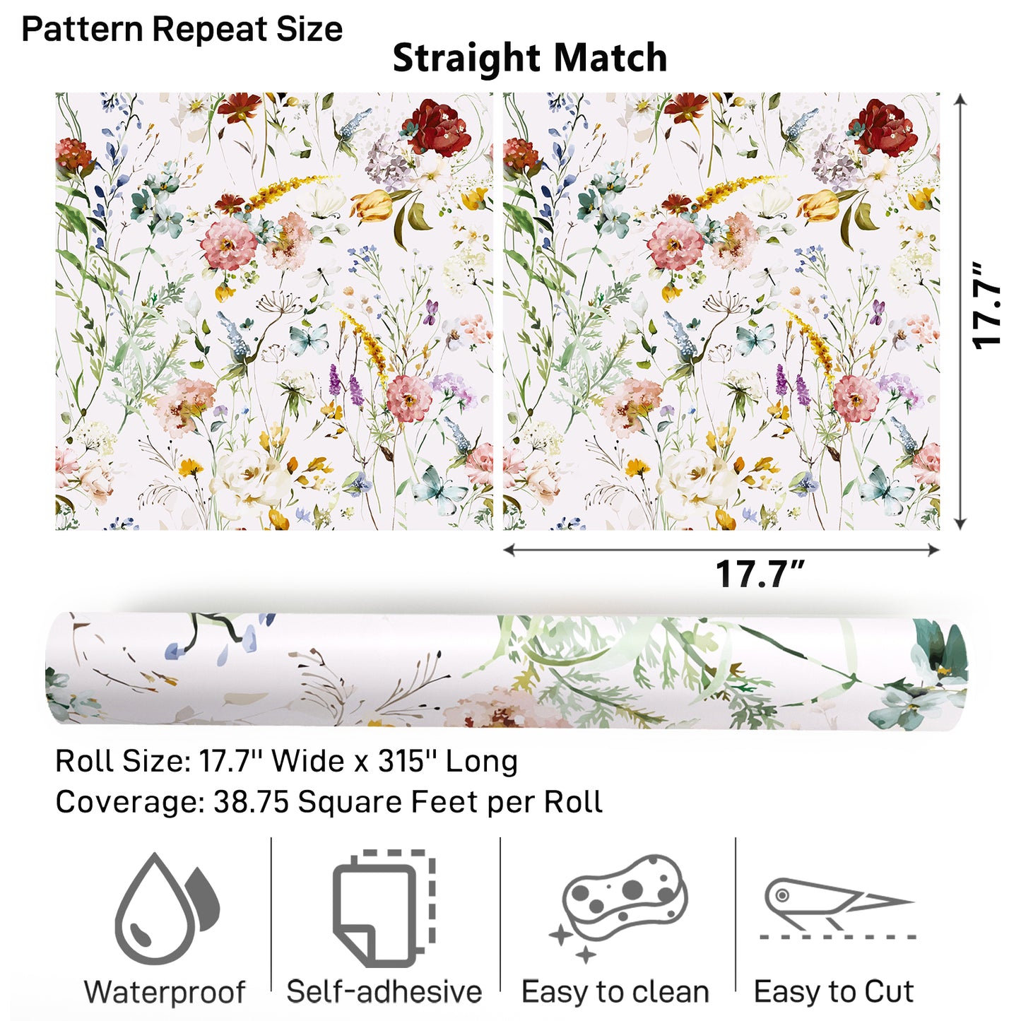VaryPaper Watercolor Butterfly Floral Wallpaper