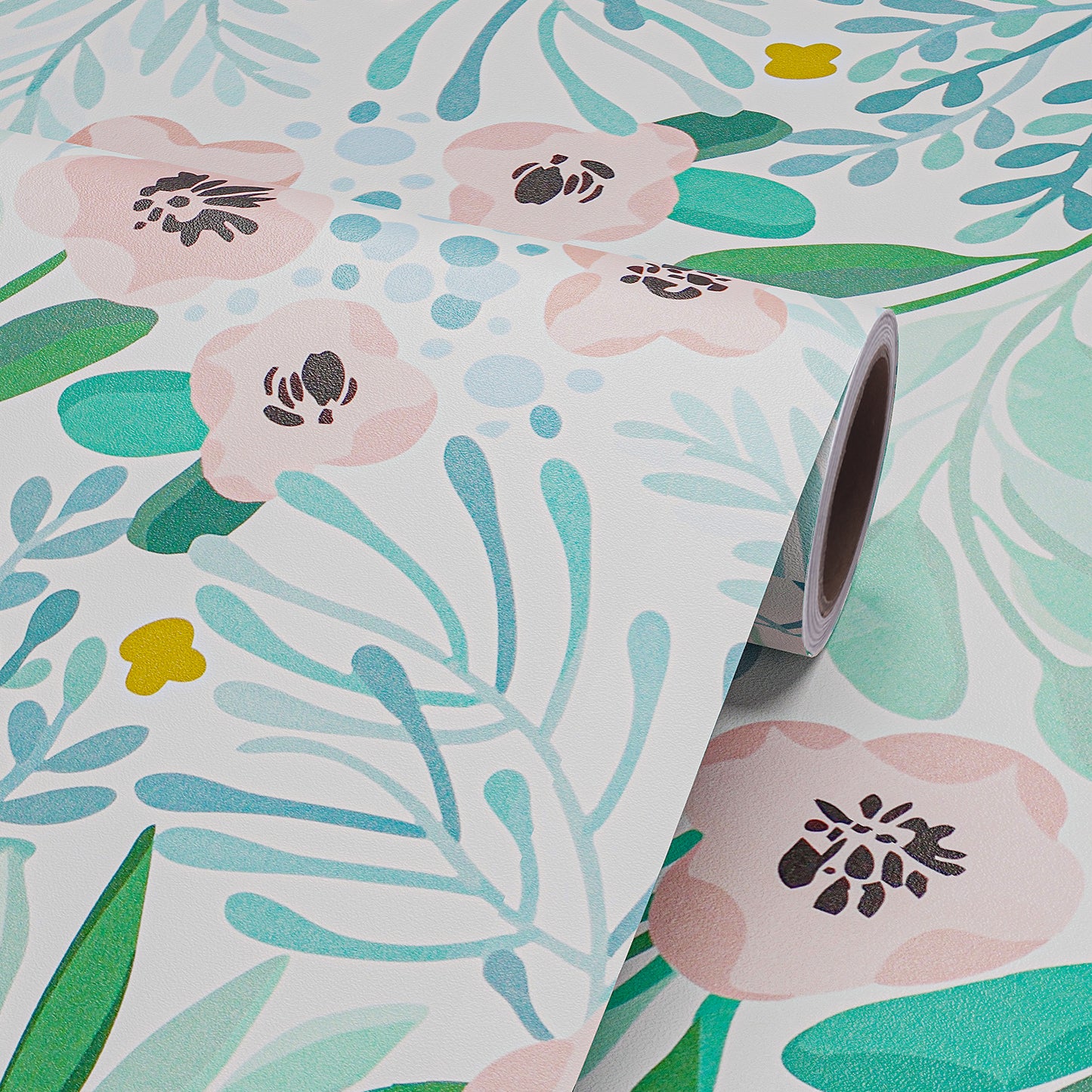 VaryPaper Pink Blue Green Floral Wallpaper
