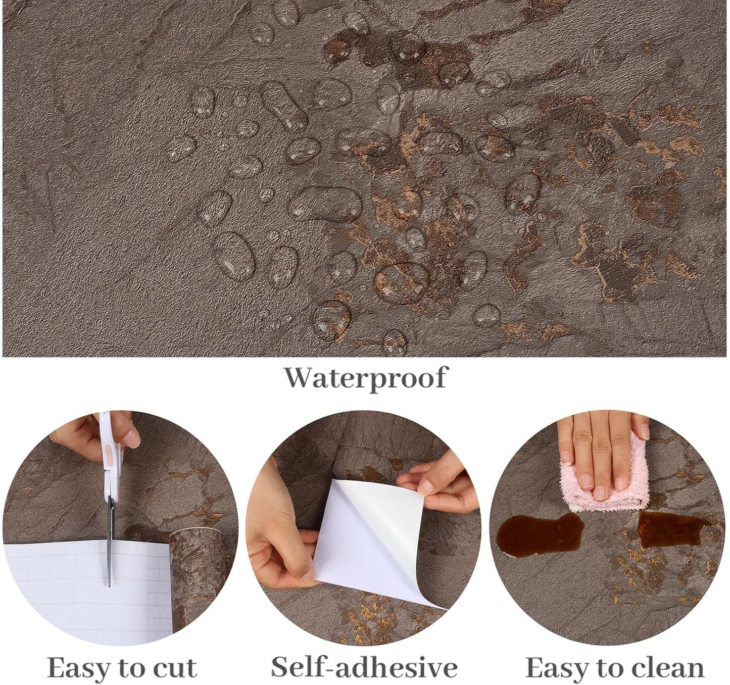 VaryPaper Bronze Brown Marble Contact Paper