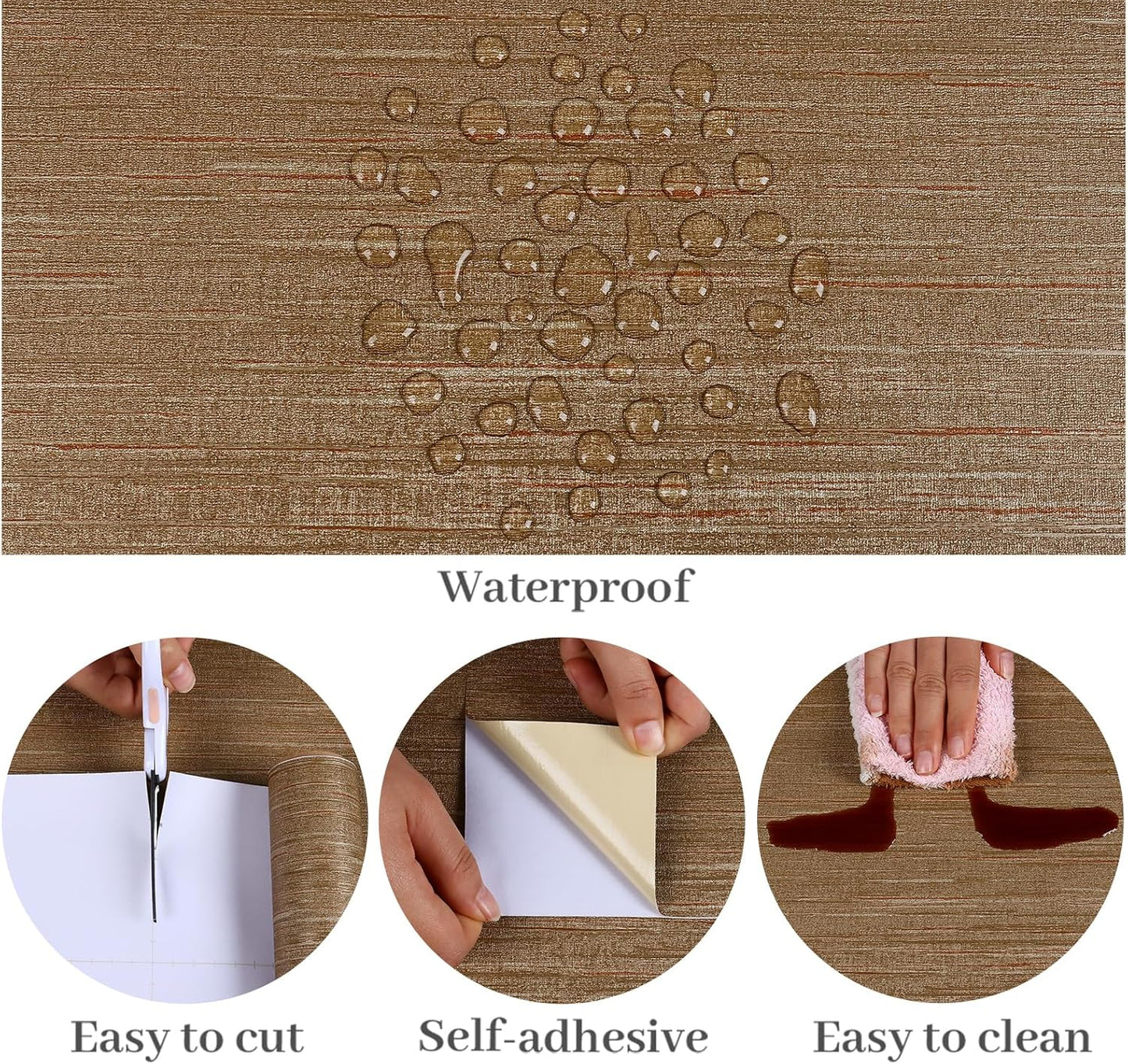 VaryPaper Bronze Brown Grasscloth Wallpaper