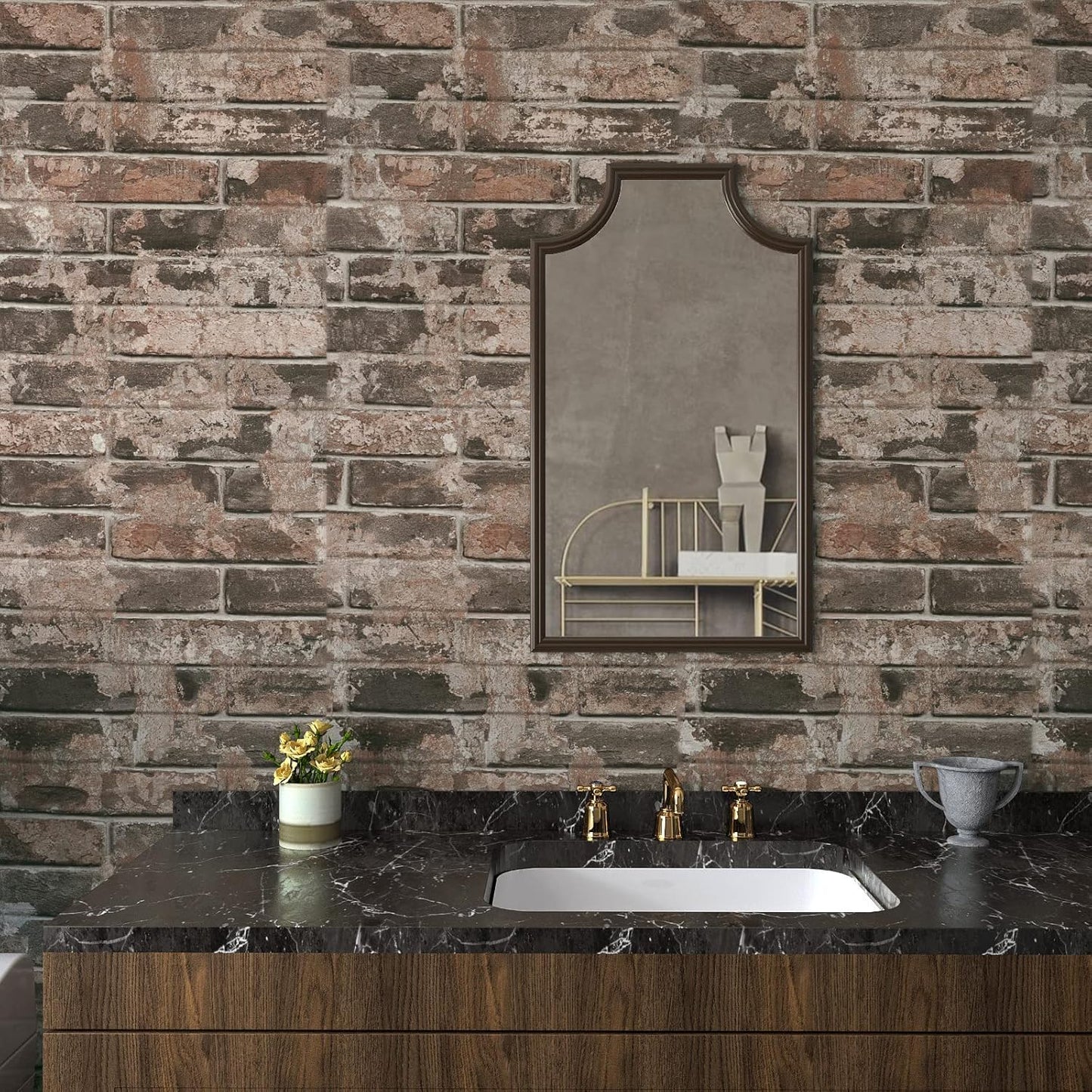 VaryPaper Vintage Brown Brick Wallpaper