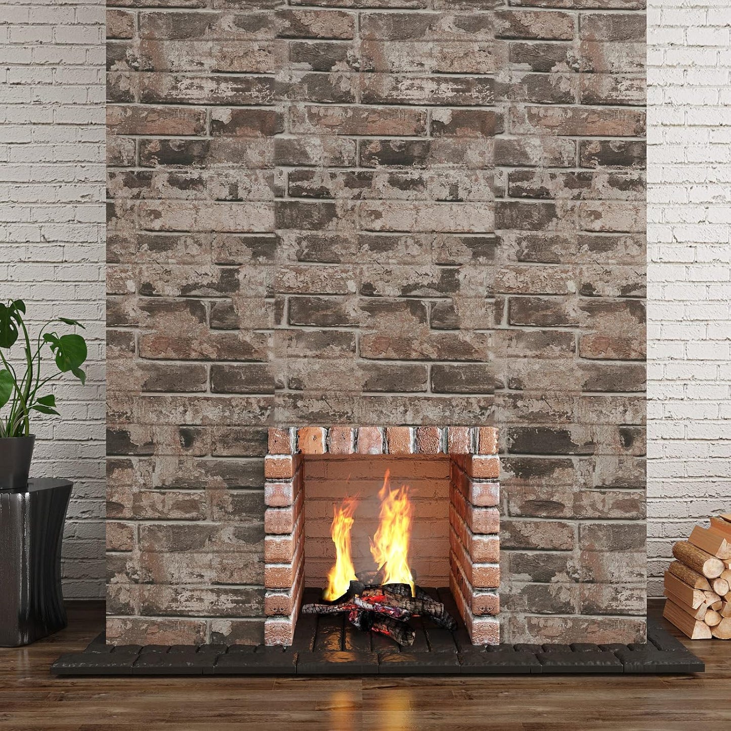 VaryPaper Vintage Brown Brick Wallpaper