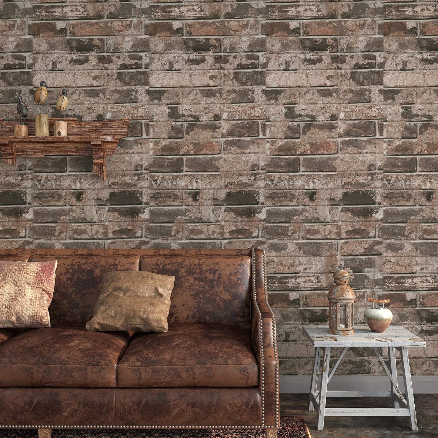 VaryPaper Vintage Brown Brick Wallpaper