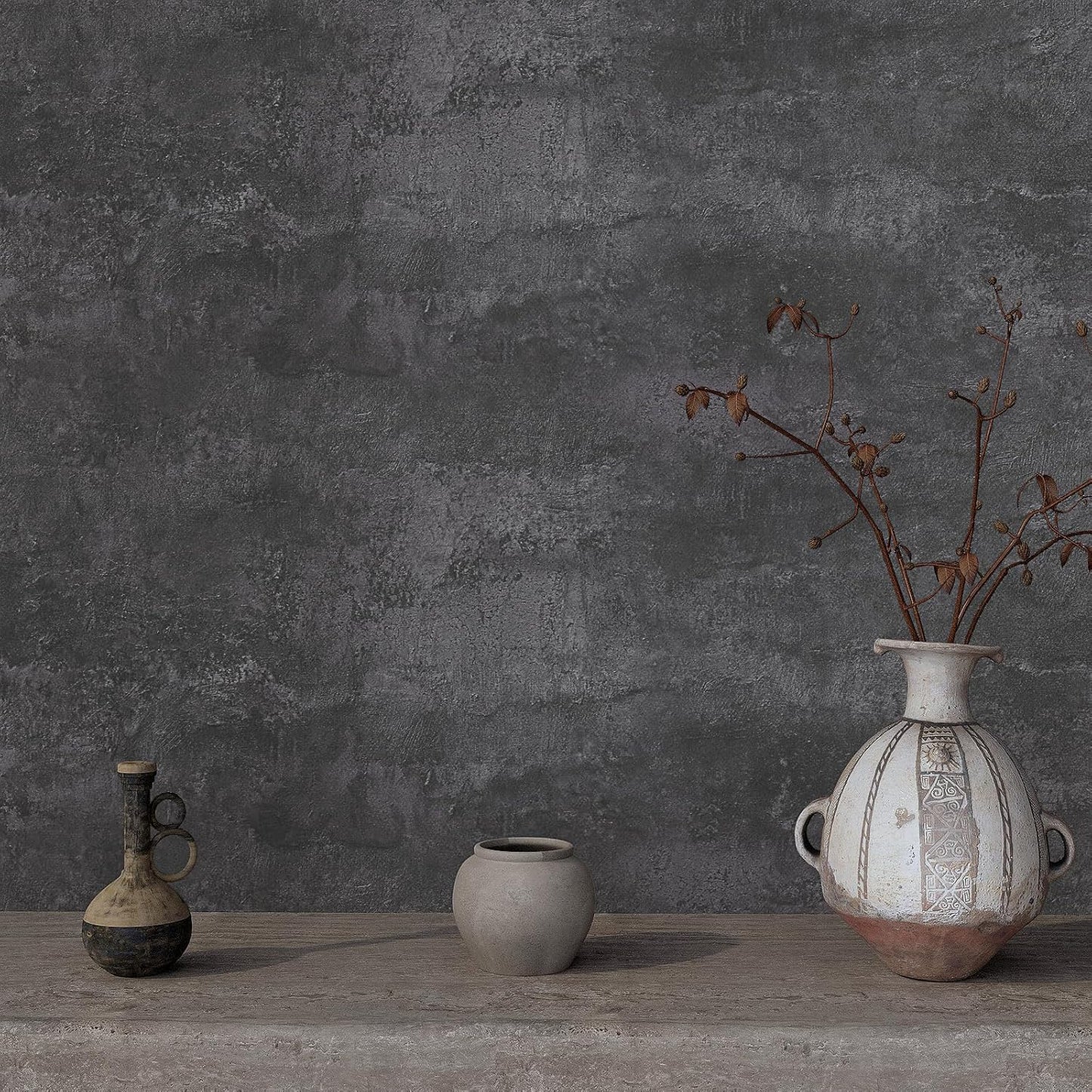 VaryPaper Dark Grey Concrete Wallpaper
