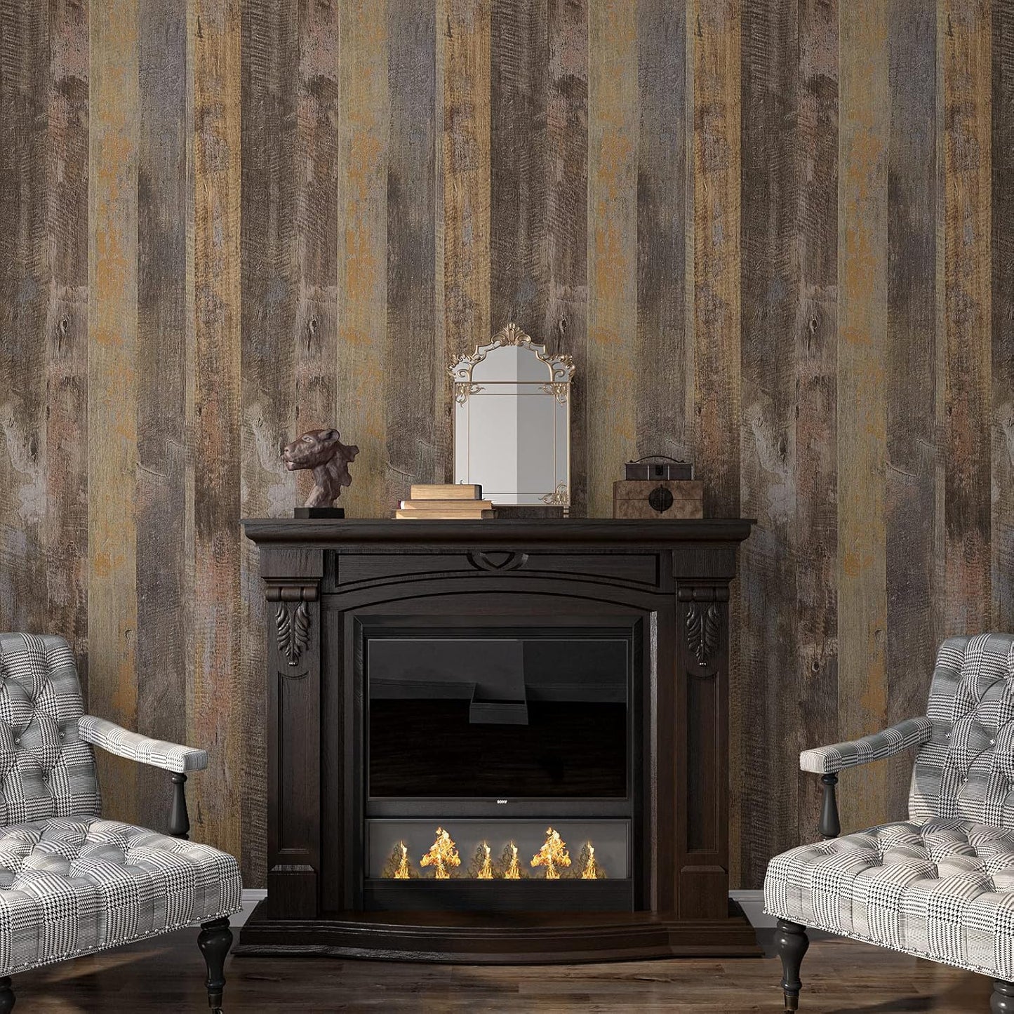 VaryPaper Brown Wood Shiplap Wood Wallpaper