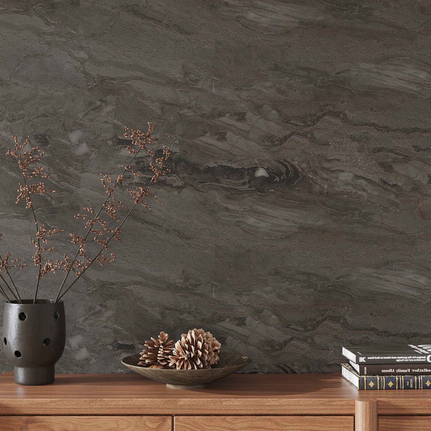 VaryPaper Dark Smoky Brown Marble Contact Paper