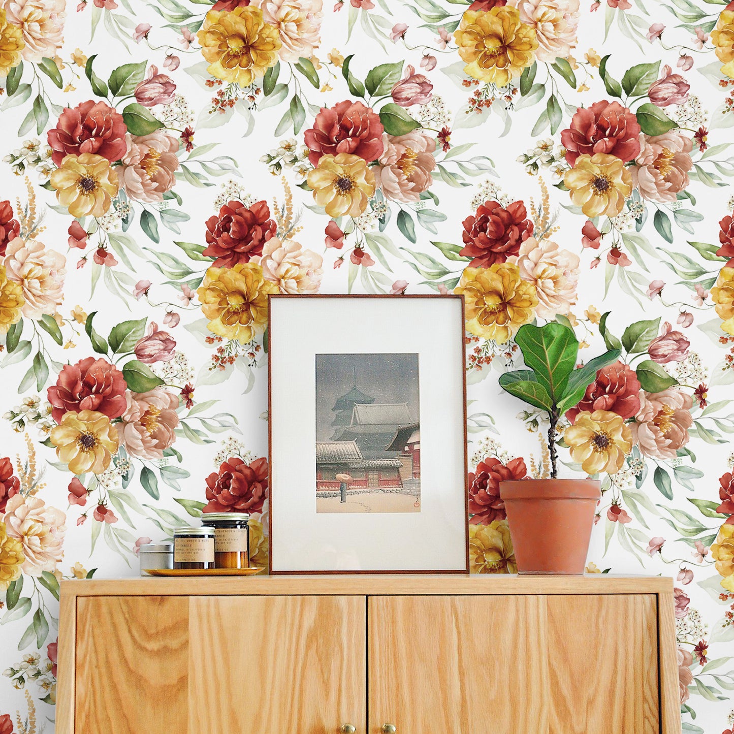 VaryPaper Petunia Butterfly Peony Wallpaper