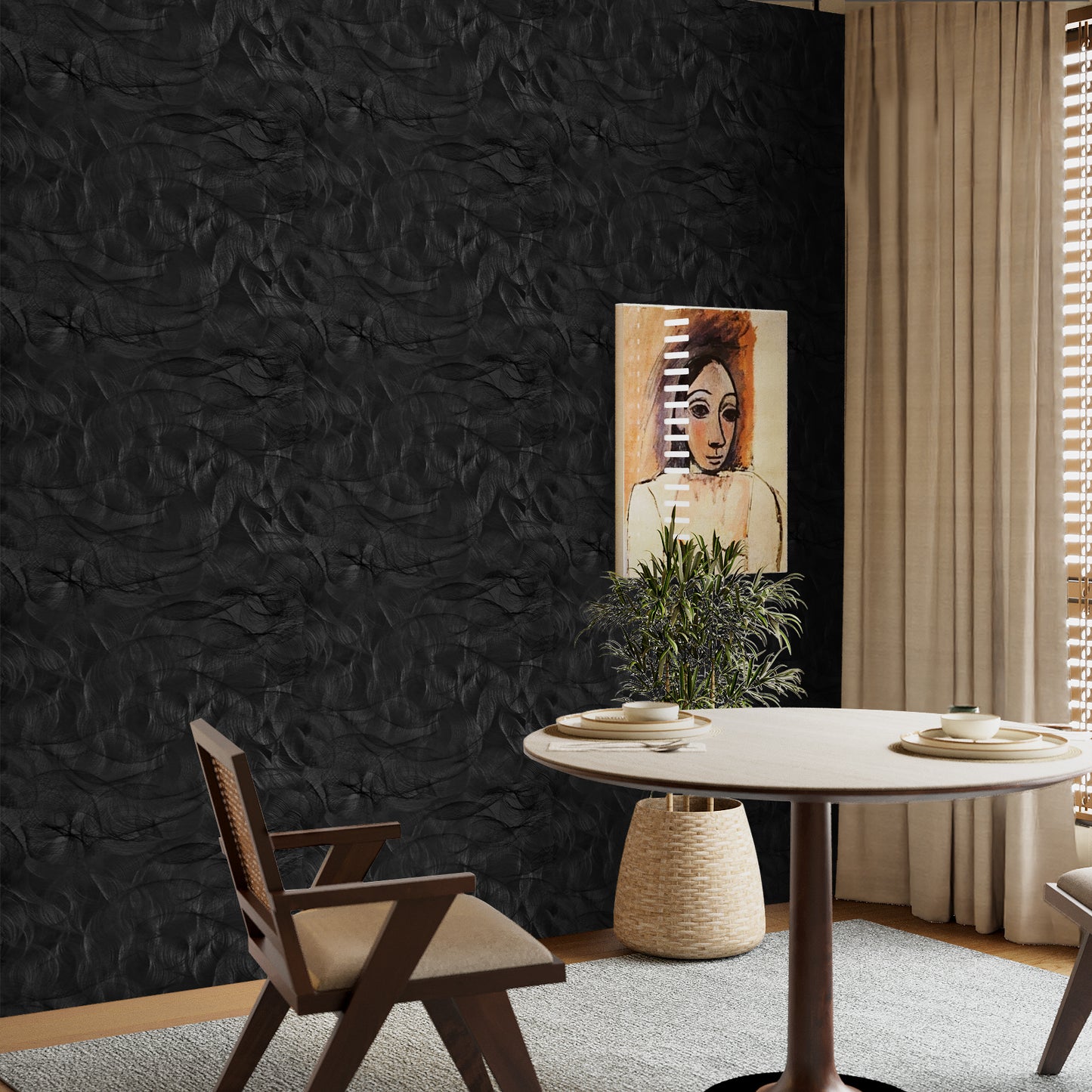 VaryPaper Modern Textured Black Wallpaper