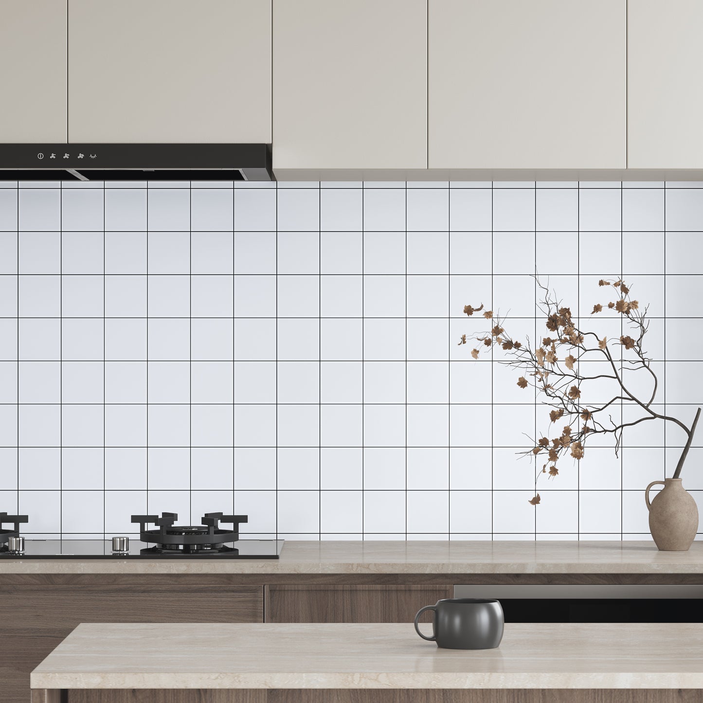 VaryPaper Black and White Square Grid Wallpaper