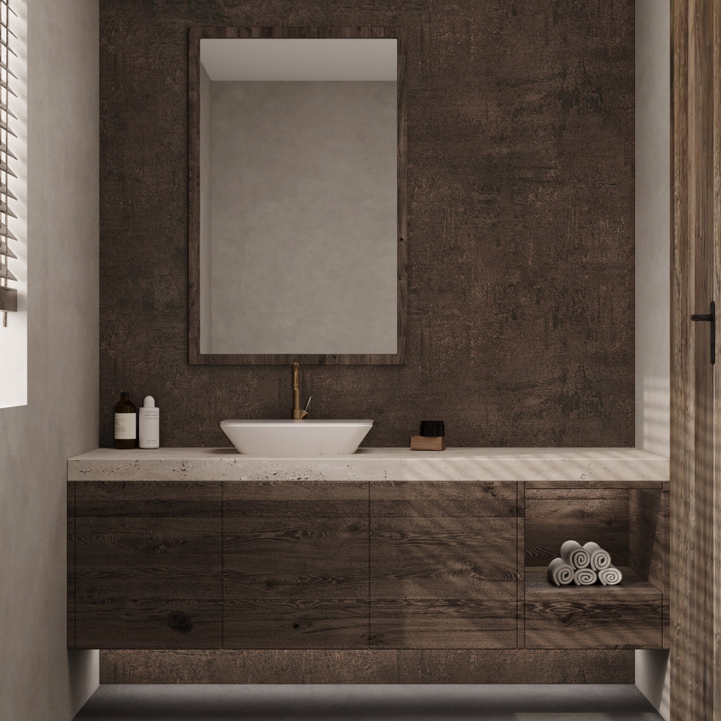 VaryPaper Industrial Brown Concrete Wallpaper