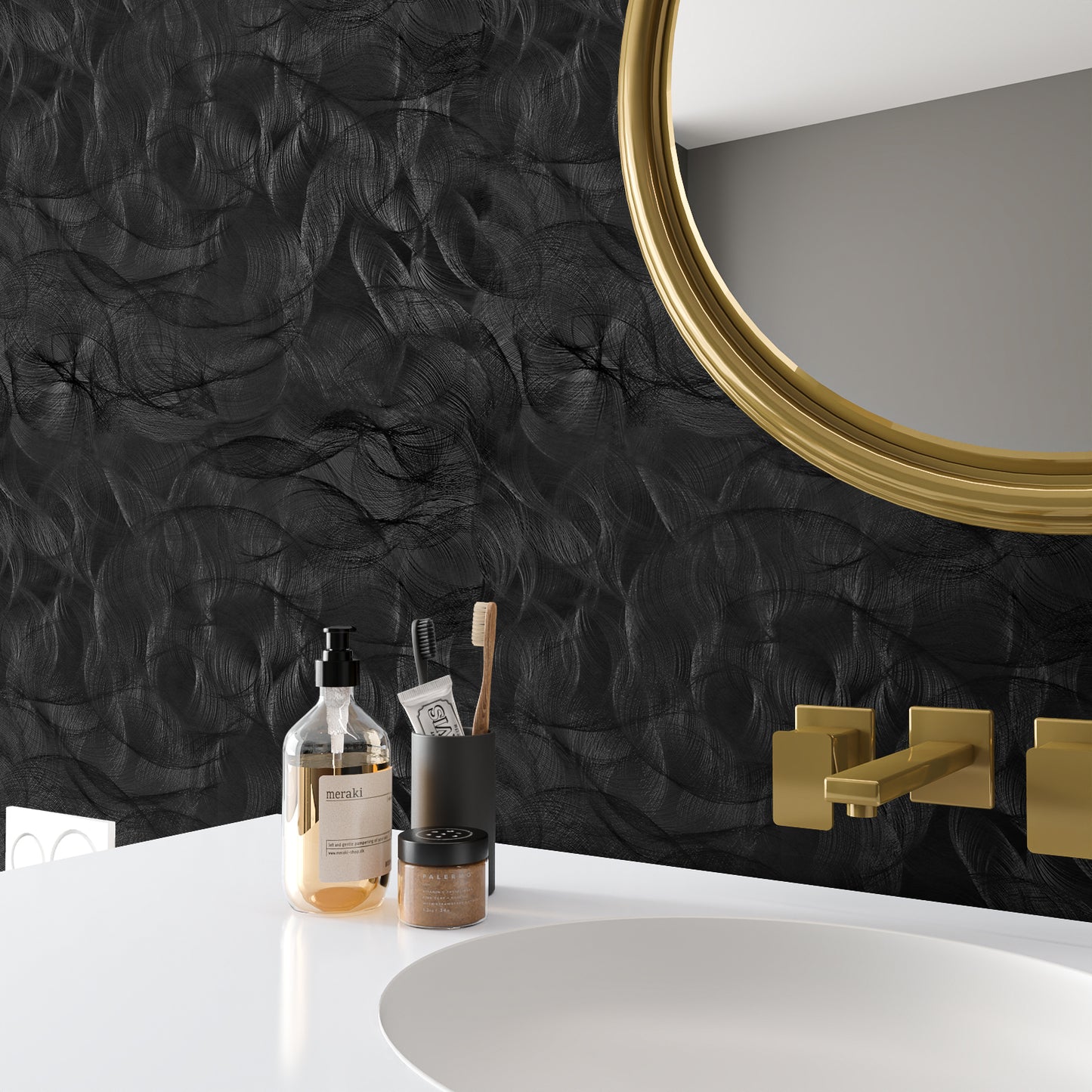 VaryPaper Modern Textured Black Wallpaper