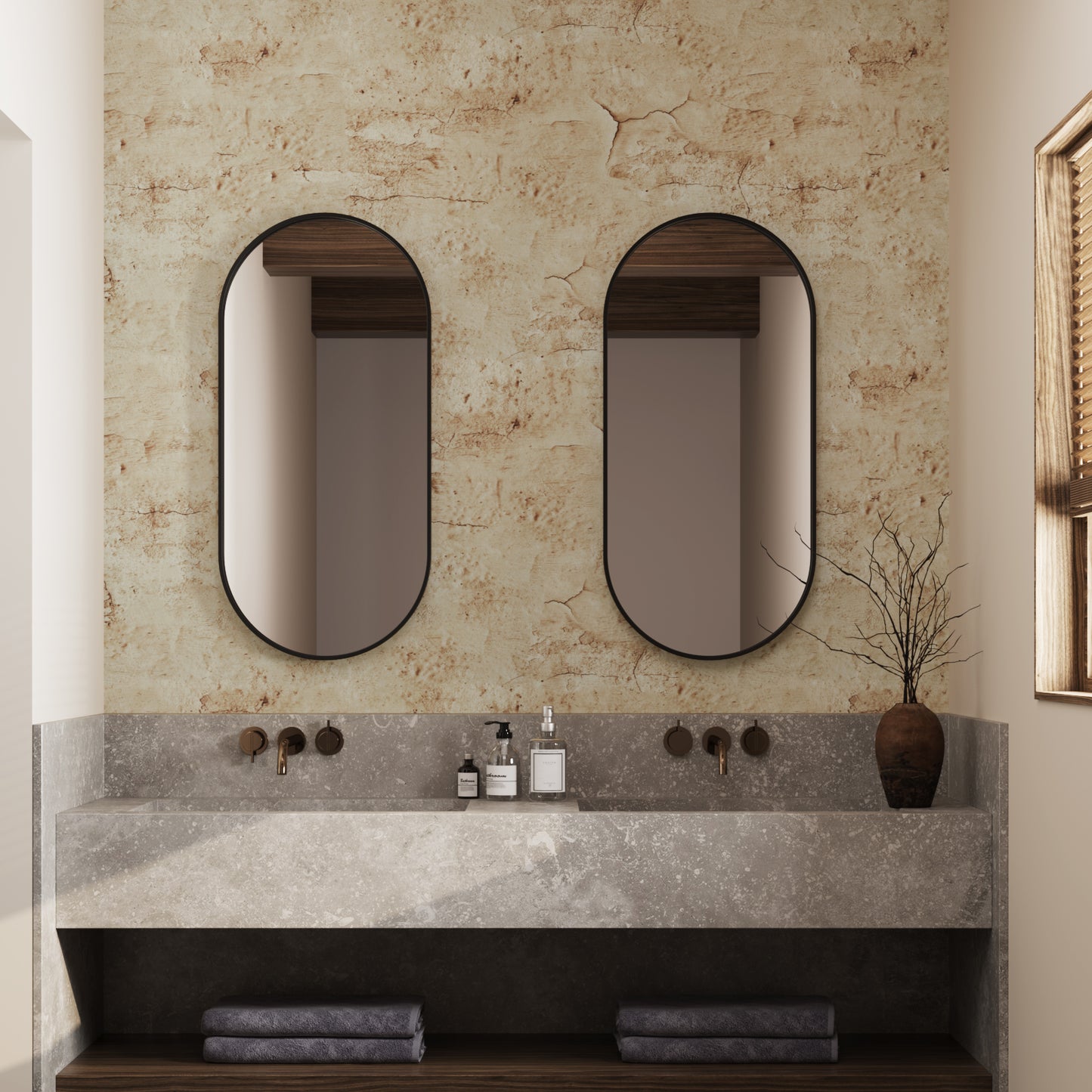 VaryPaper Tan Cracked Concrete Wallpaper