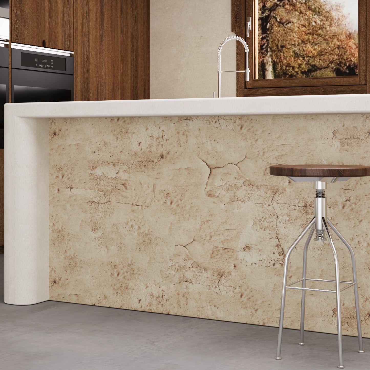 VaryPaper Tan Cracked Concrete Wallpaper