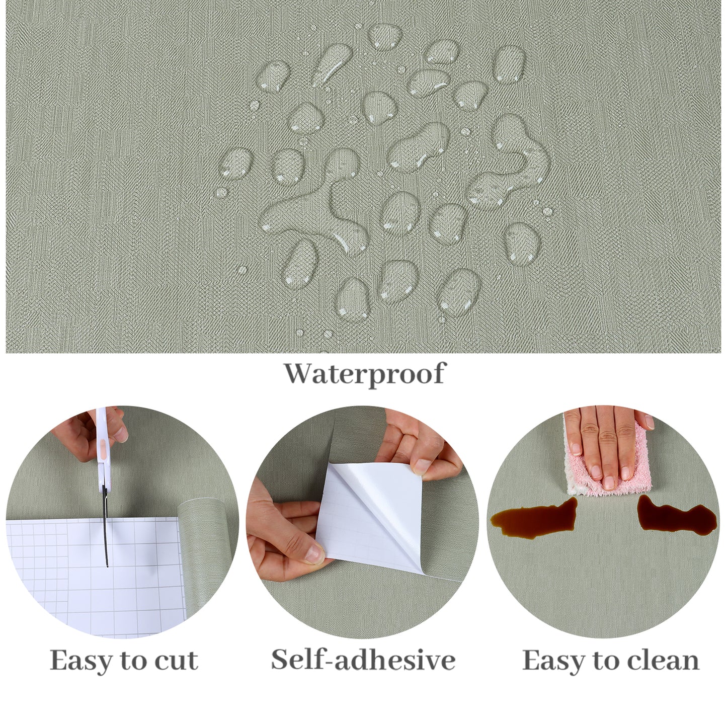 VaryPaper Light Sage Green Grasscloth Wallpaper