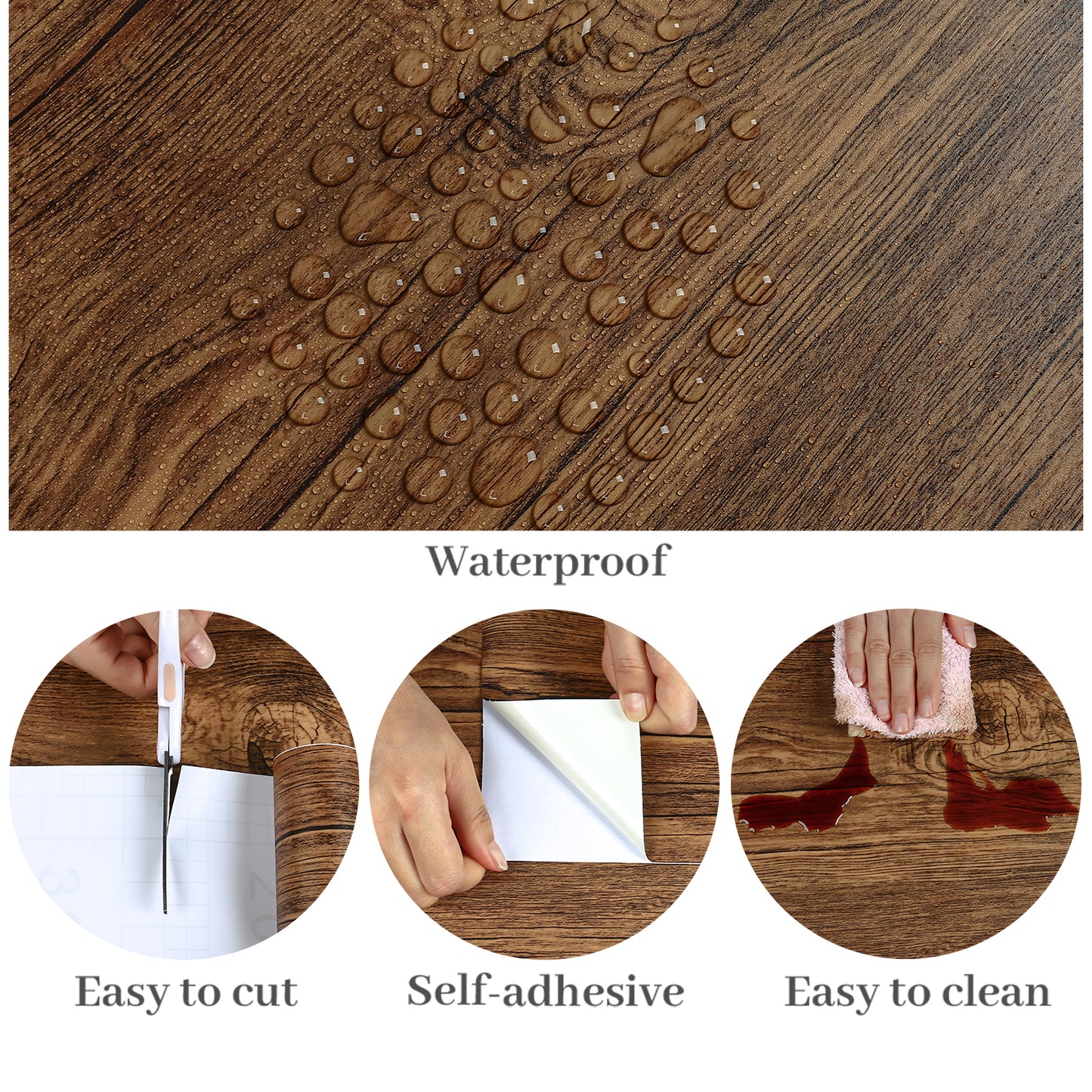 VaryPaper Rustic Dark Brown Wood Contact Paper