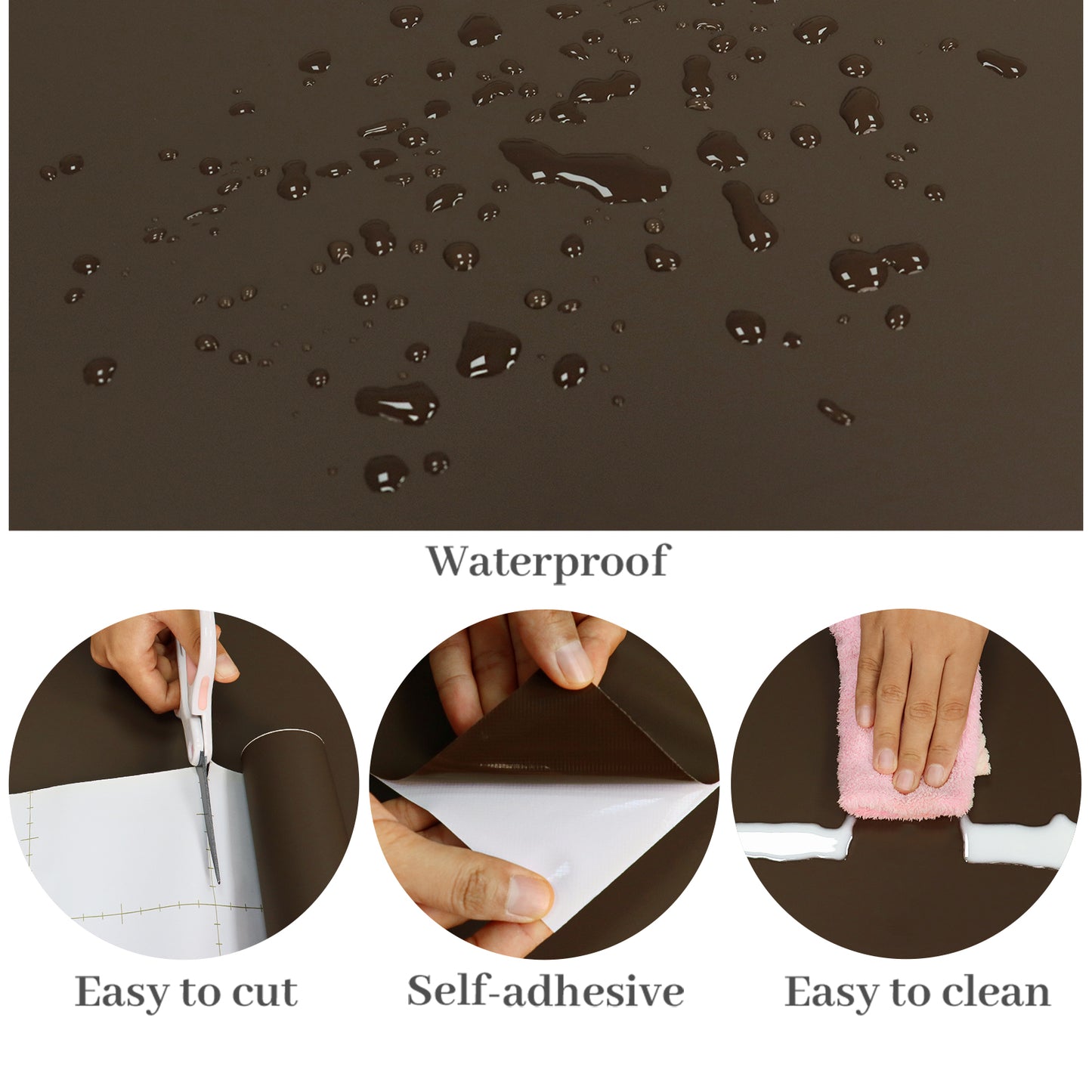 VaryPaper Dark Brown Contact Paper Skin-friendly