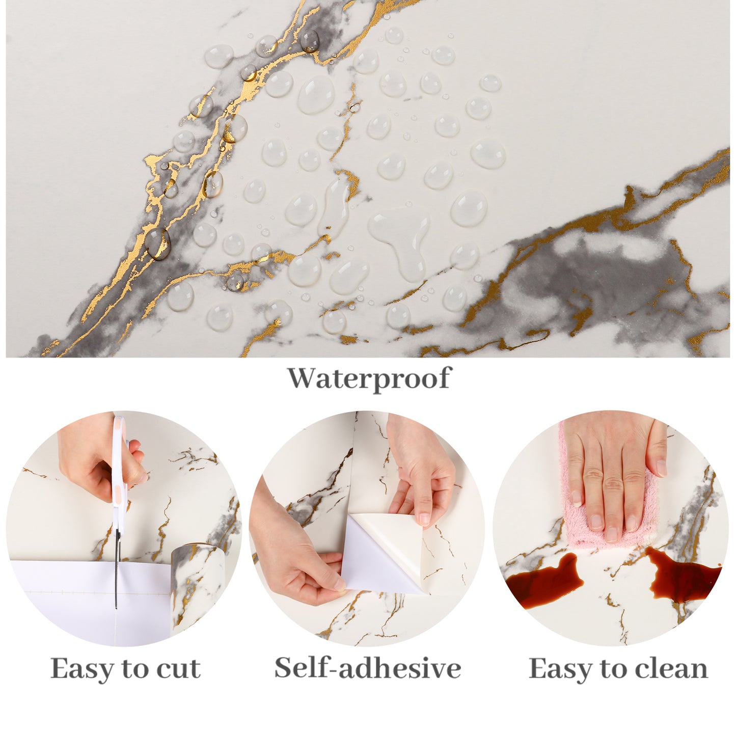 VaryPaper Matte White Marble Contact Paper