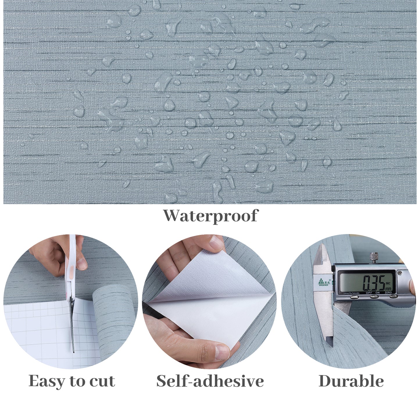 VaryPaper Grayish Blue Grasscloth Wallpaper