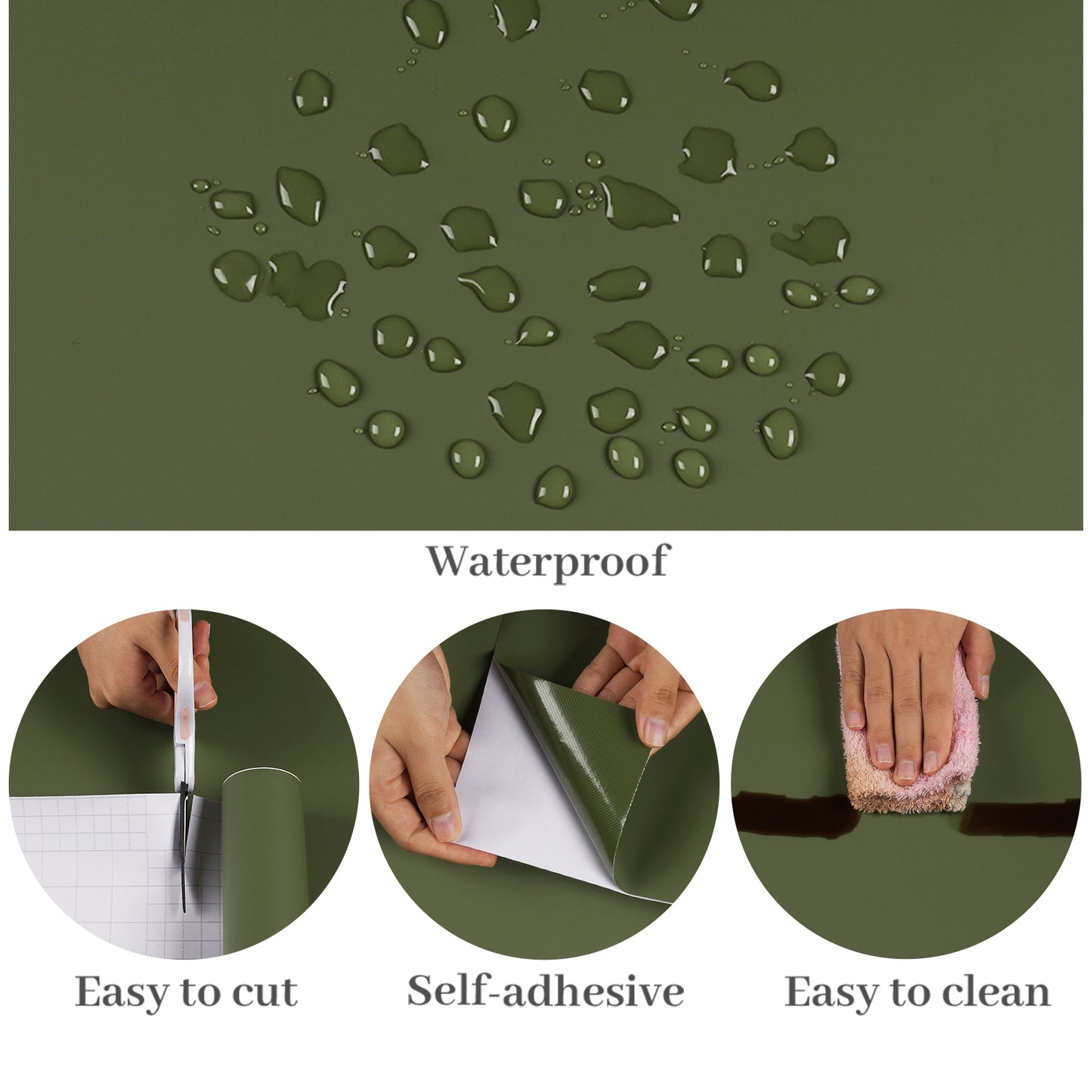 VaryPaper Olive Green Contact Paper Skin-friendly