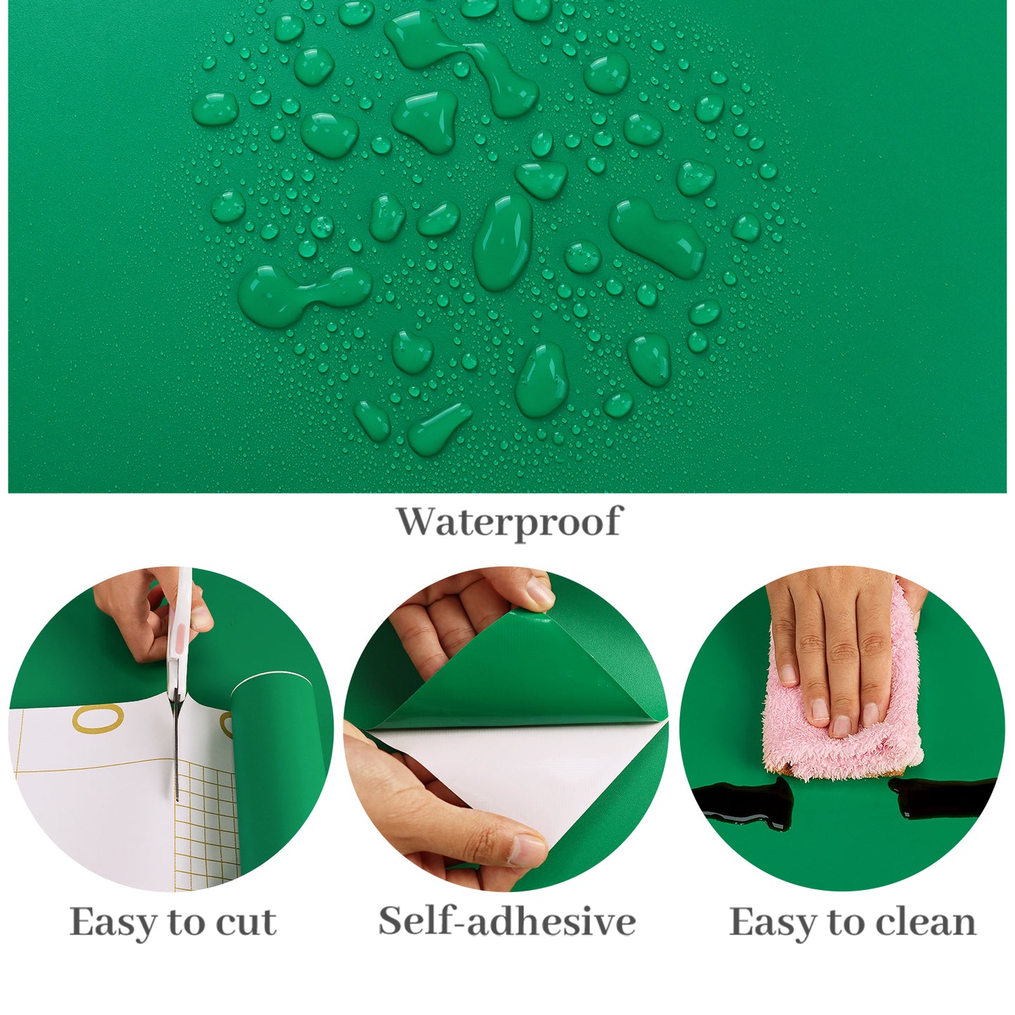 VaryPaper Thick Matte Green Peel and Stick Wallpaper