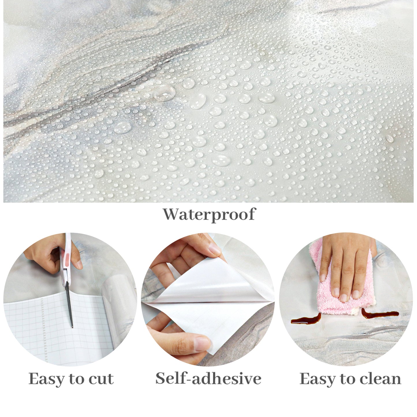 VaryPaper Grey White Marble Contact Paper