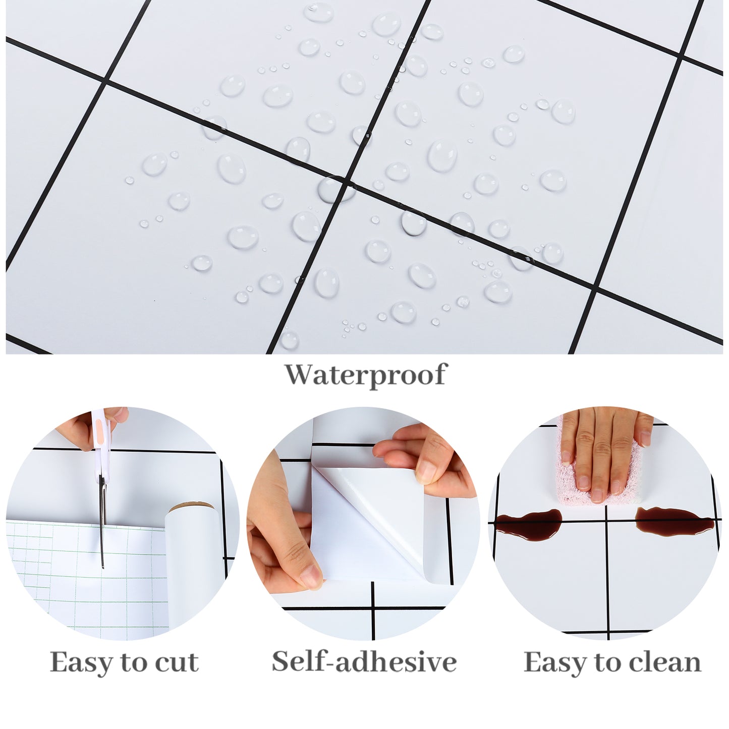 VaryPaper Black and White Square Grid Wallpaper