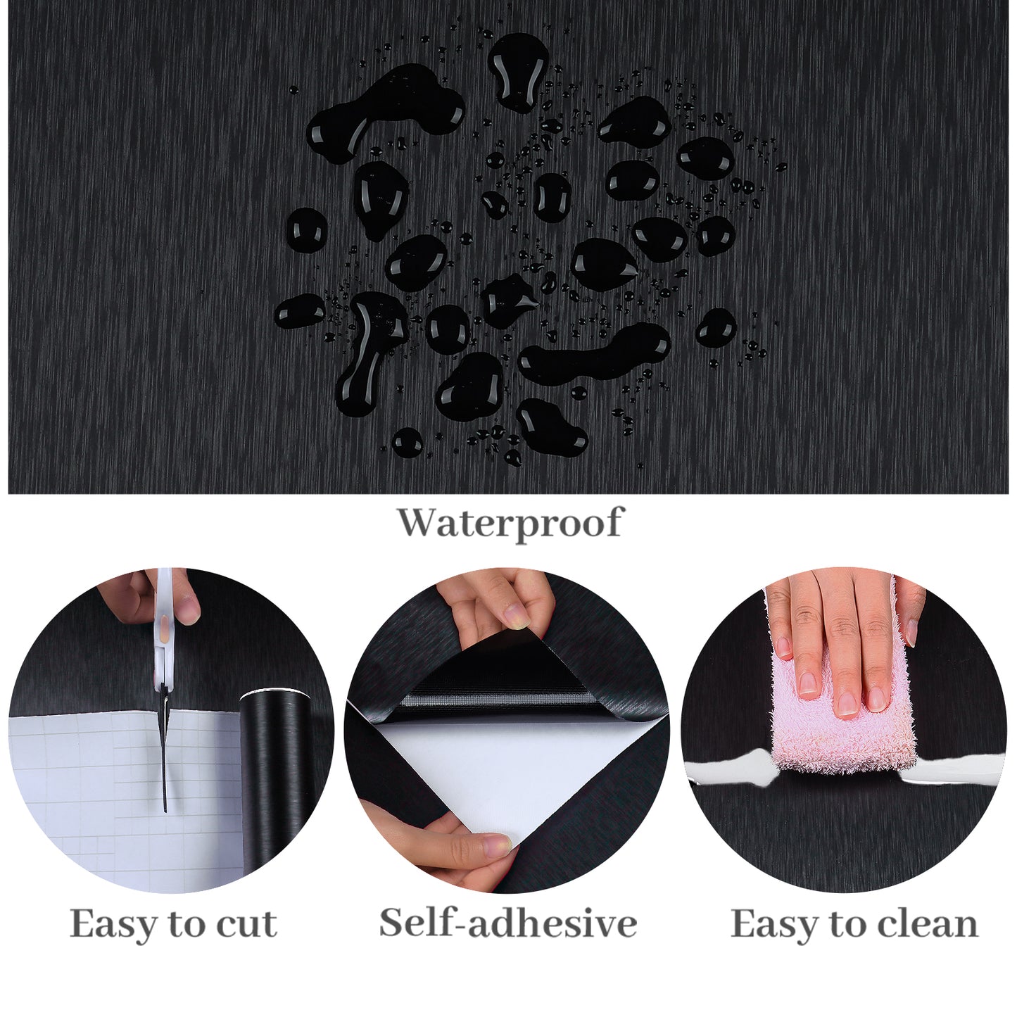 VaryPaper Black Stainless Steel Contact Paper