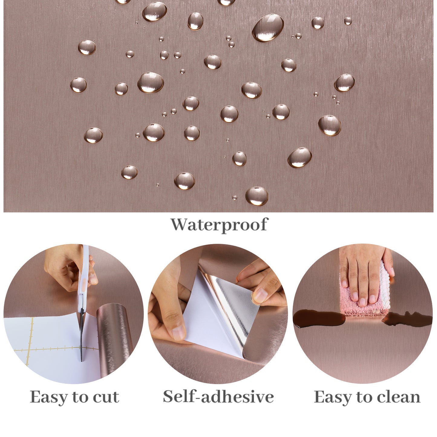 VaryPaper Rose Gold Stainless Steel Contact Paper