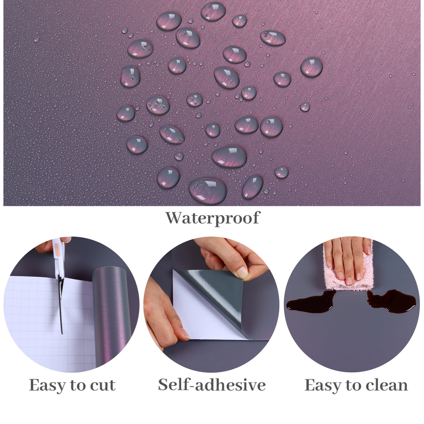 VaryPaper Gradient Purple Brushed Stainless Steel Contact Paper