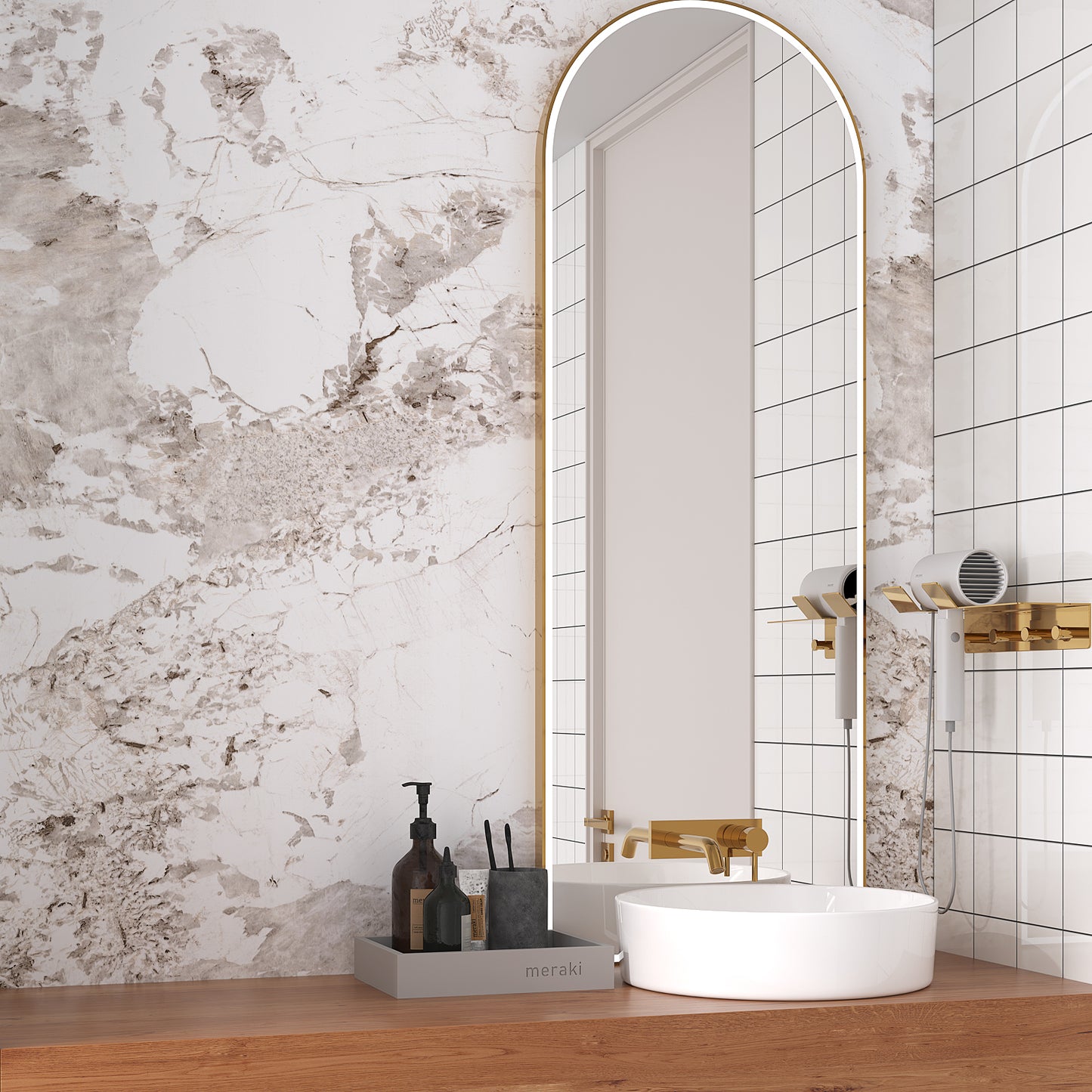 VaryPaper Light Brown Marble Contact Paper