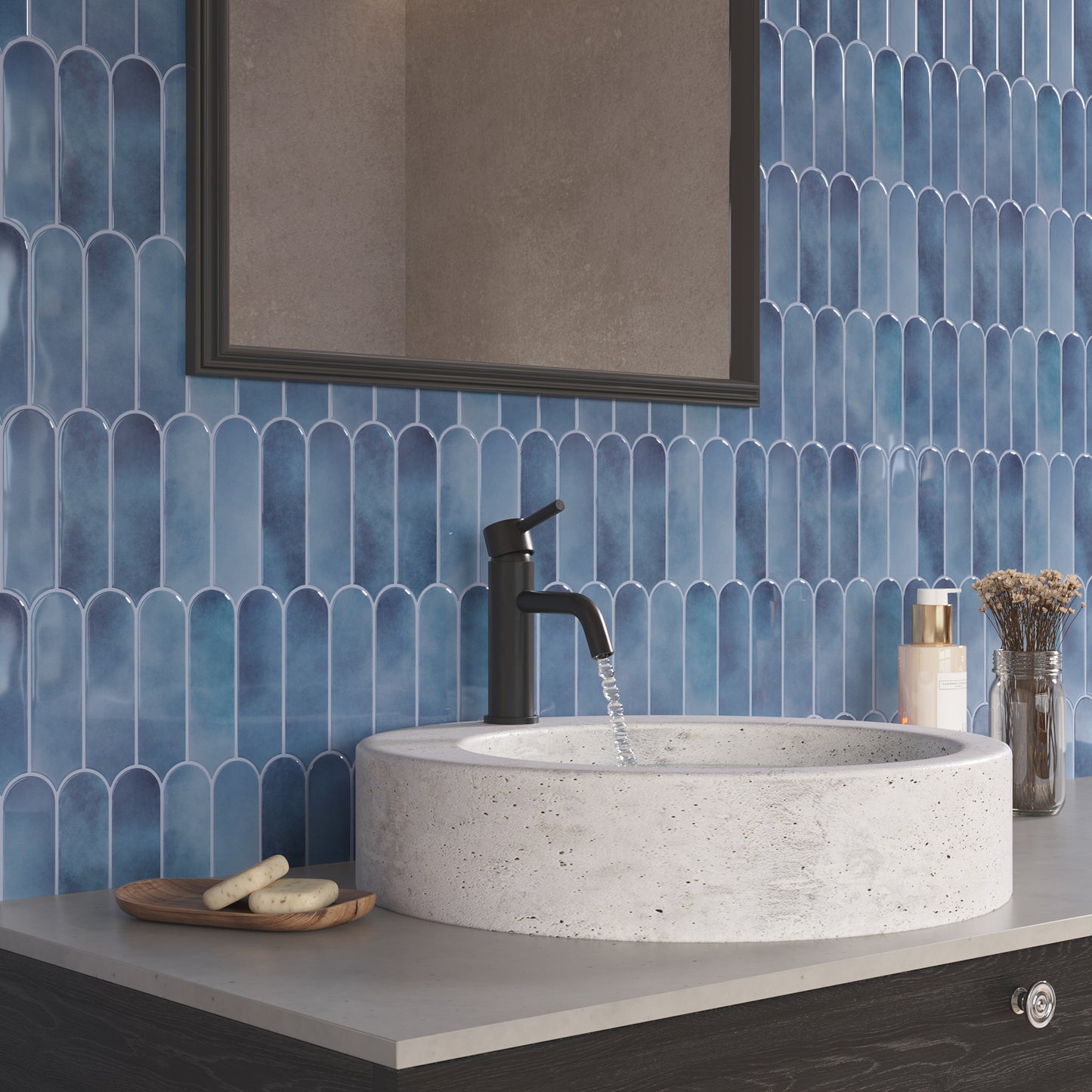 VaryPaper Blue Peel and Stick Backsplash Wall Tiles
