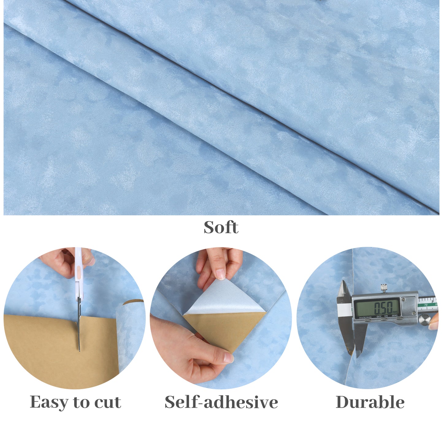 VaryPaper Light Blue Velvet Wallpaper
