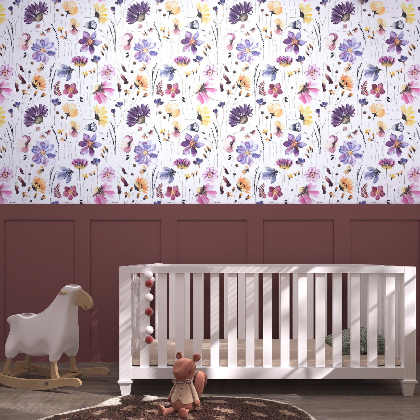 VaryPaper Watercolor Daisy Wildflower Peel and Stick Wallpaper