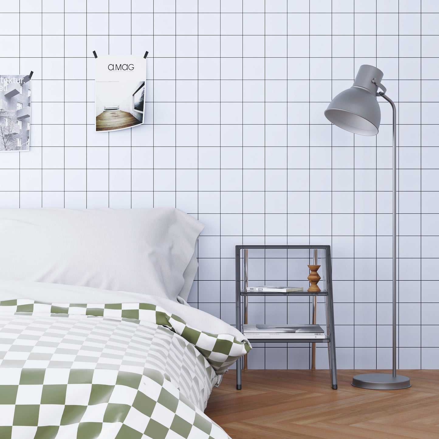 VaryPaper Black and White Square Grid Wallpaper