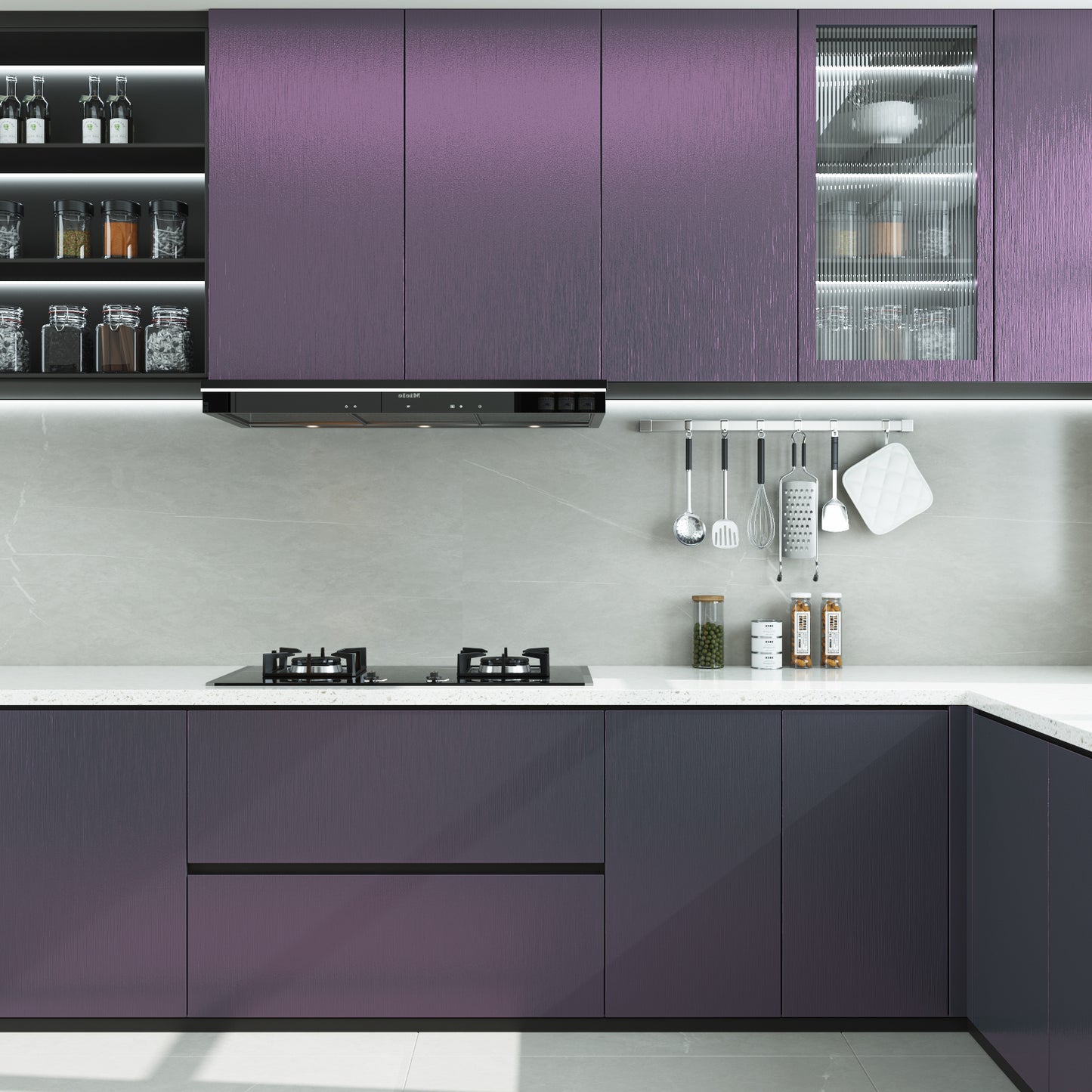 VaryPaper Gradient Purple Brushed Stainless Steel Contact Paper