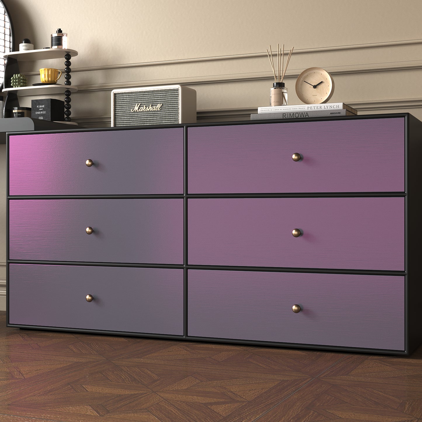VaryPaper Gradient Purple Brushed Stainless Steel Contact Paper