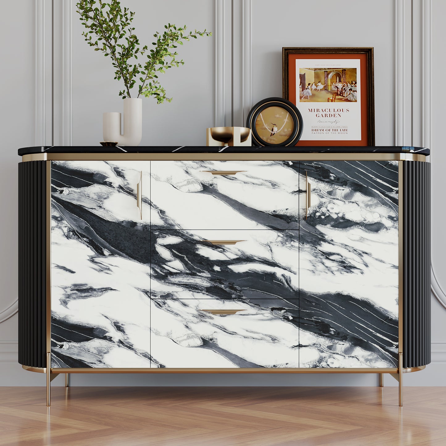 VaryPaper Black and White Marble Contact Paper